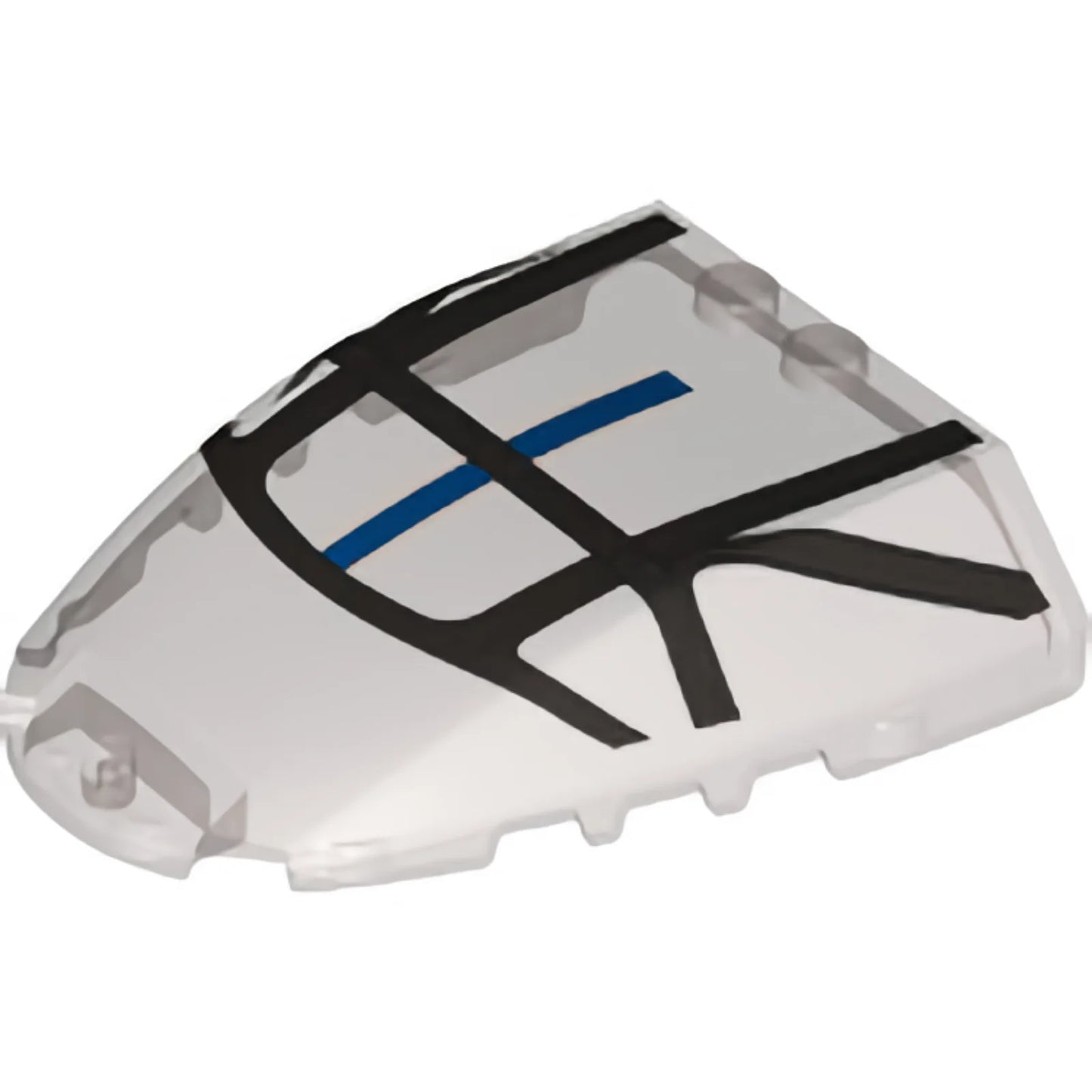 Part 80222pb02 - Windscreen 6 x 7 x 1 1/3 with Silver Framework and Blue Stripe Pattern