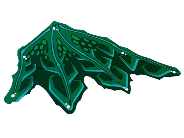 Part bb1250 - Cloth Wing Dragon Right, Medium Azure Ribs, Lime and Dark Green Scales Pattern