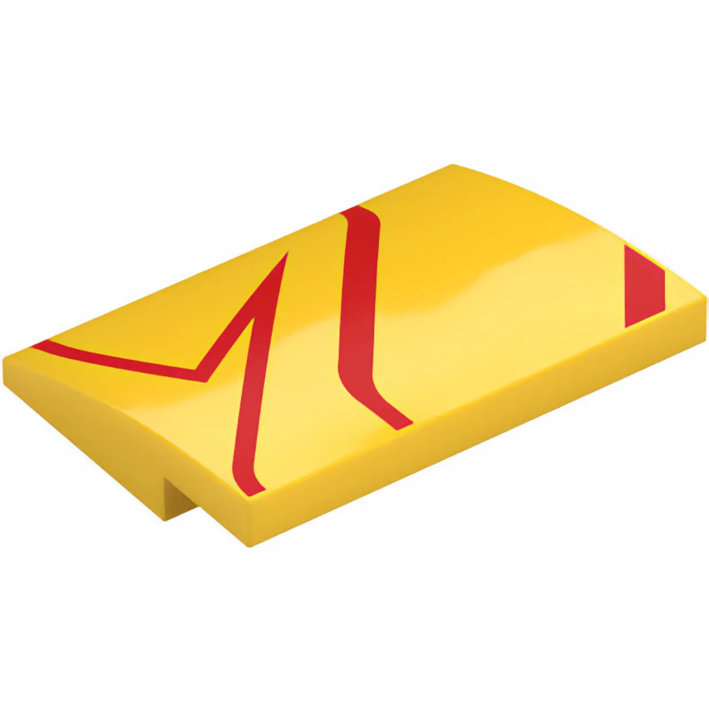 Part 8235pb001R - Slope, Curved 3 x 4 x 2/3 with Red Zigzag Stripes Pattern Model Right Side