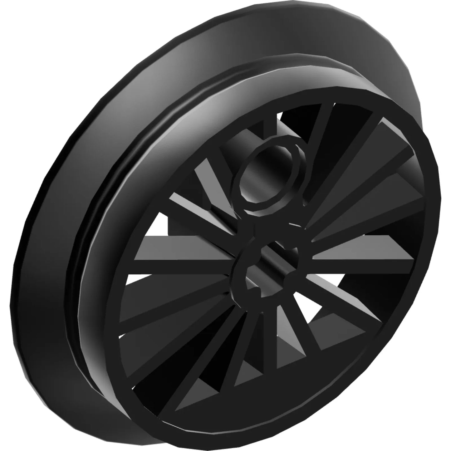 Part 85489 - Train Wheel RC, Spoked with Technic Axle Hole and Counterweight, Blind and Flanged Driver, 3 in Bag (Multipack)
