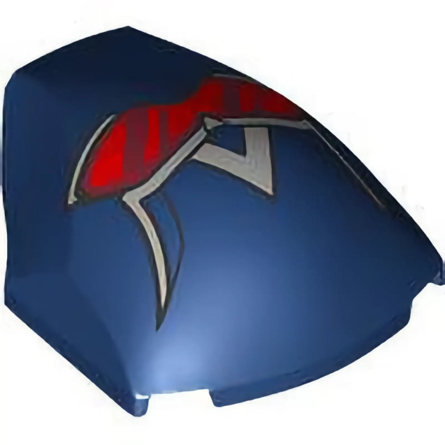 Part 85834pb07 - Large Figure Armor, Smooth with 2 x 2 Round Brick Attachment with Captain America Mask with Red and Dark Red Goggles, Silver Frames and Stylized Letter A Pattern