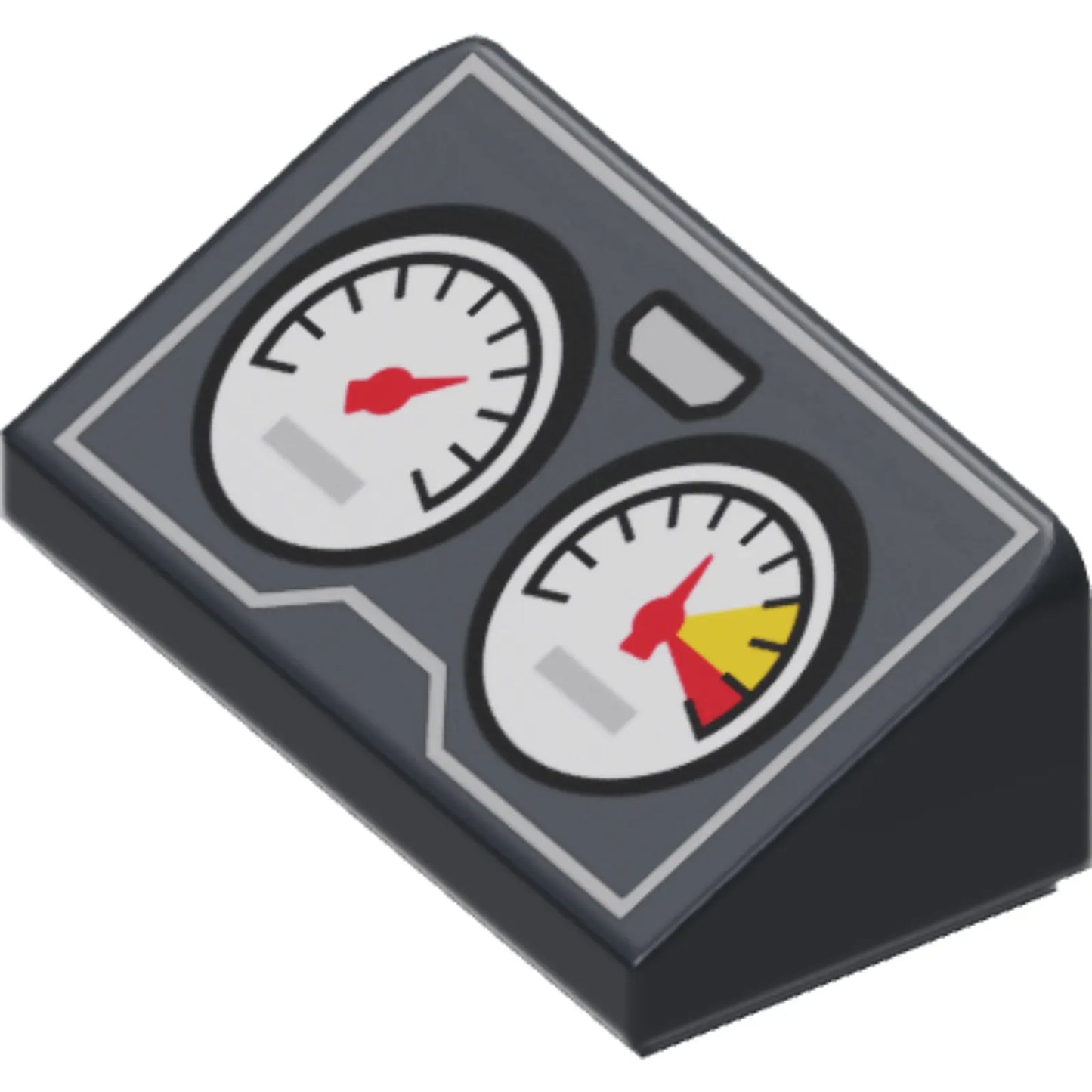 Part 85984pb100 - Slope 30 1 x 2 x 2/3 with 2 Gauges and Silver Outline Pattern