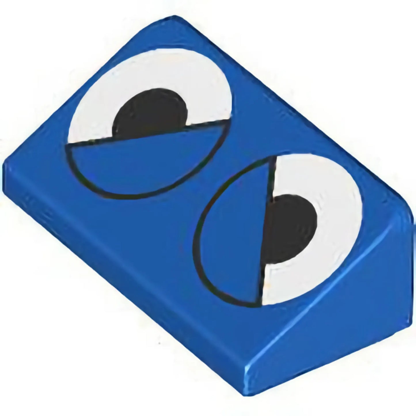 Part 85984pb405 - Slope 30 1 x 2 x 2/3 with White Eyes Partially Closed with Black Pupils and Outlined Eyelids Pattern (Sonic the Hedgehog Buzz Bomber / Moto Bug)