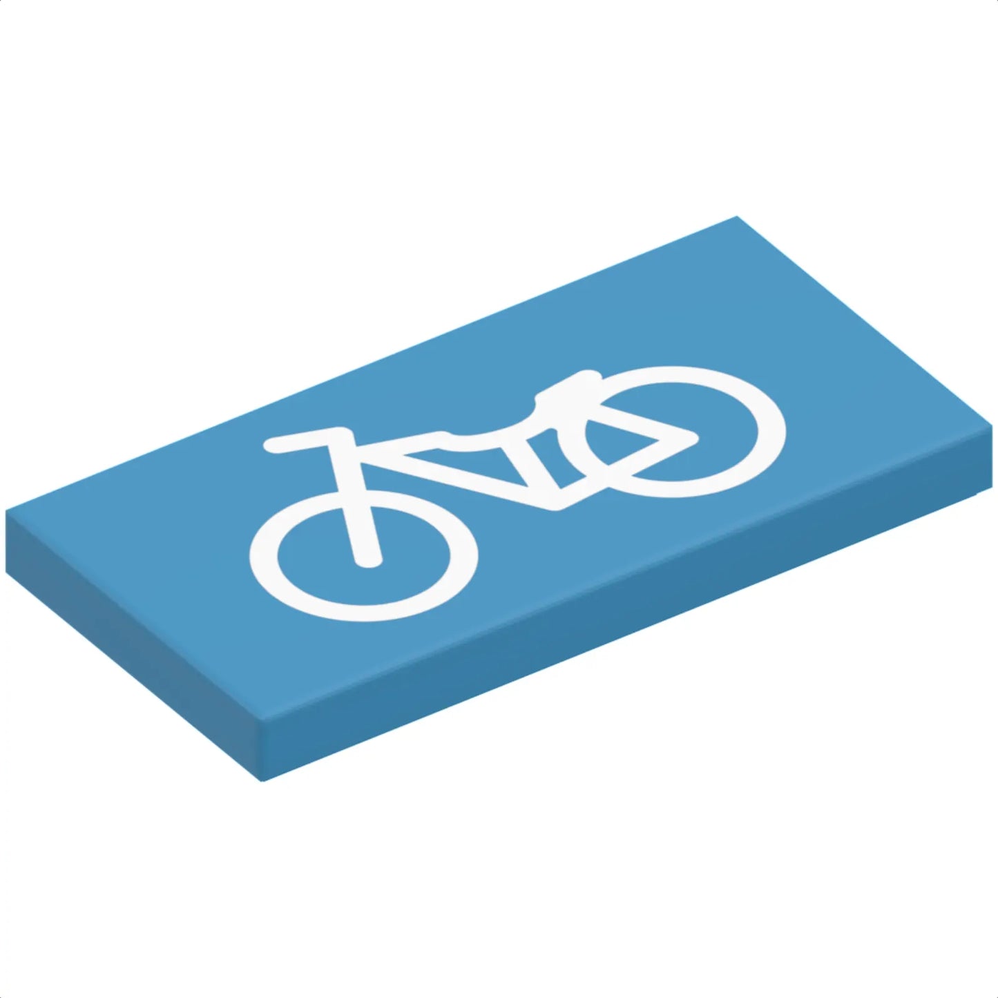 Part 87079pb0823 - Tile 2 x 4 with White Bicycle Pattern