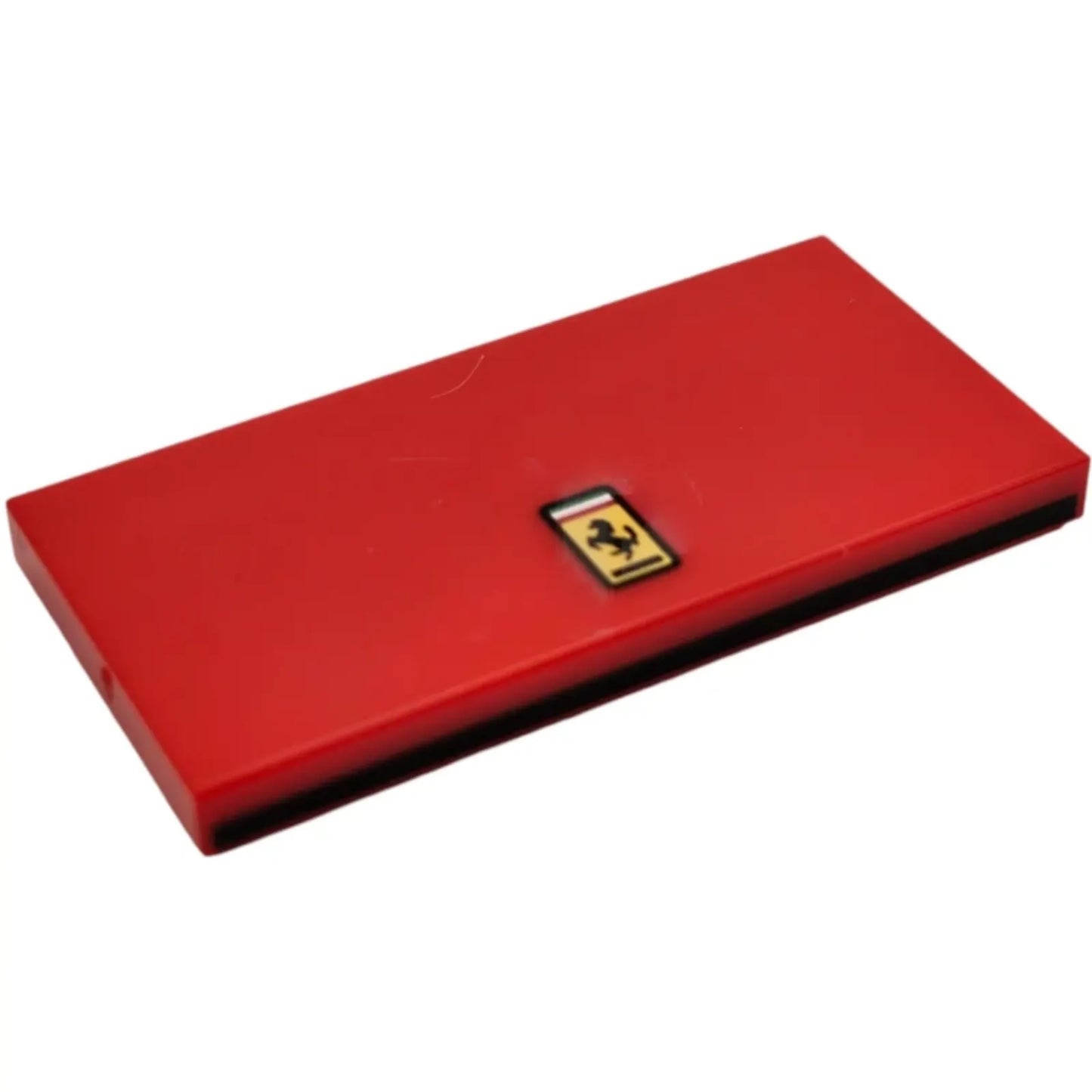 Part 87079pb1449 - Tile 2 x 4 with Ferrari Logo on Top and Black Stripe on Side Pattern