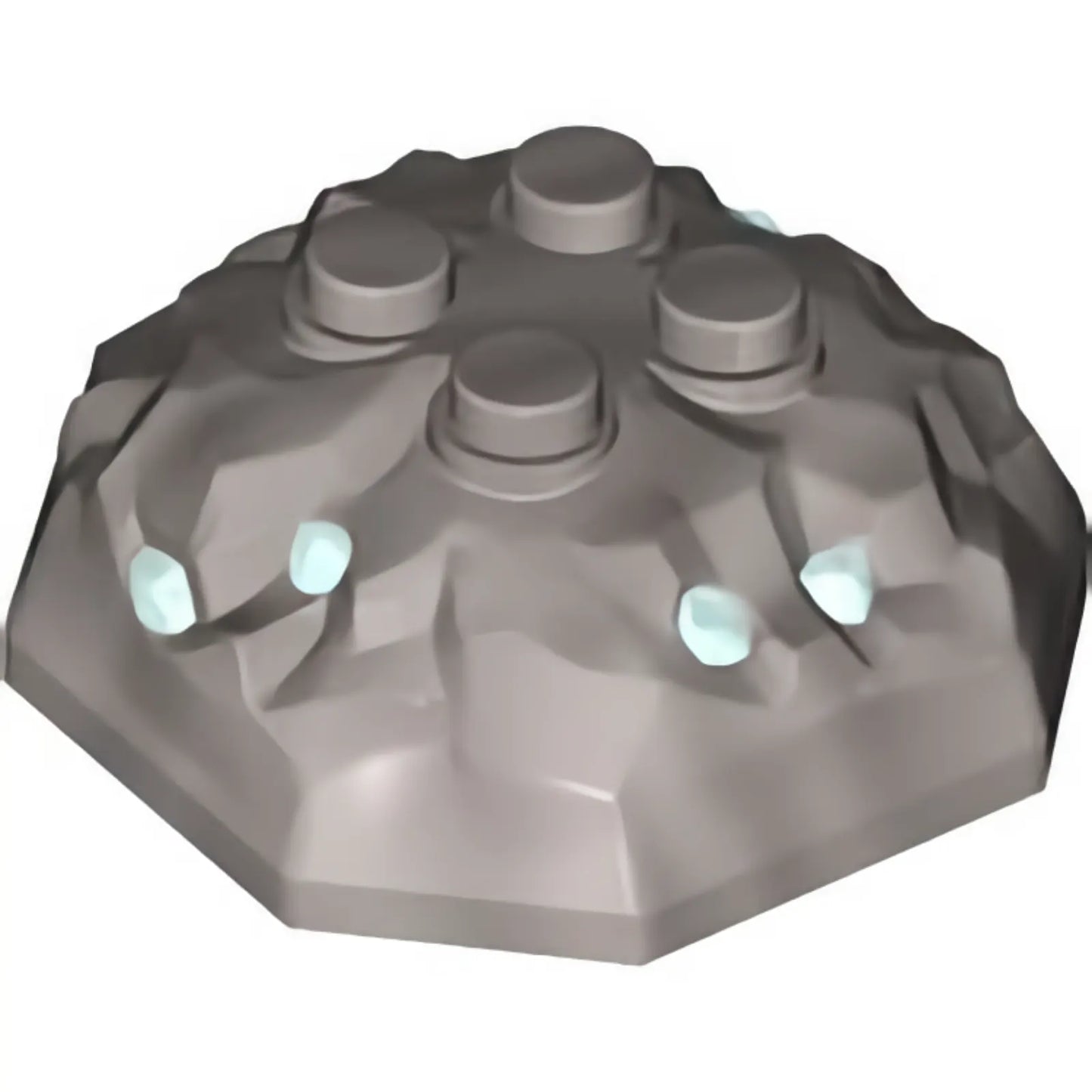 Part 87398pb01 - Rock 4 x 4 Octagonal Boulder, Top with Molded Trans-Light Blue Crystals Pattern