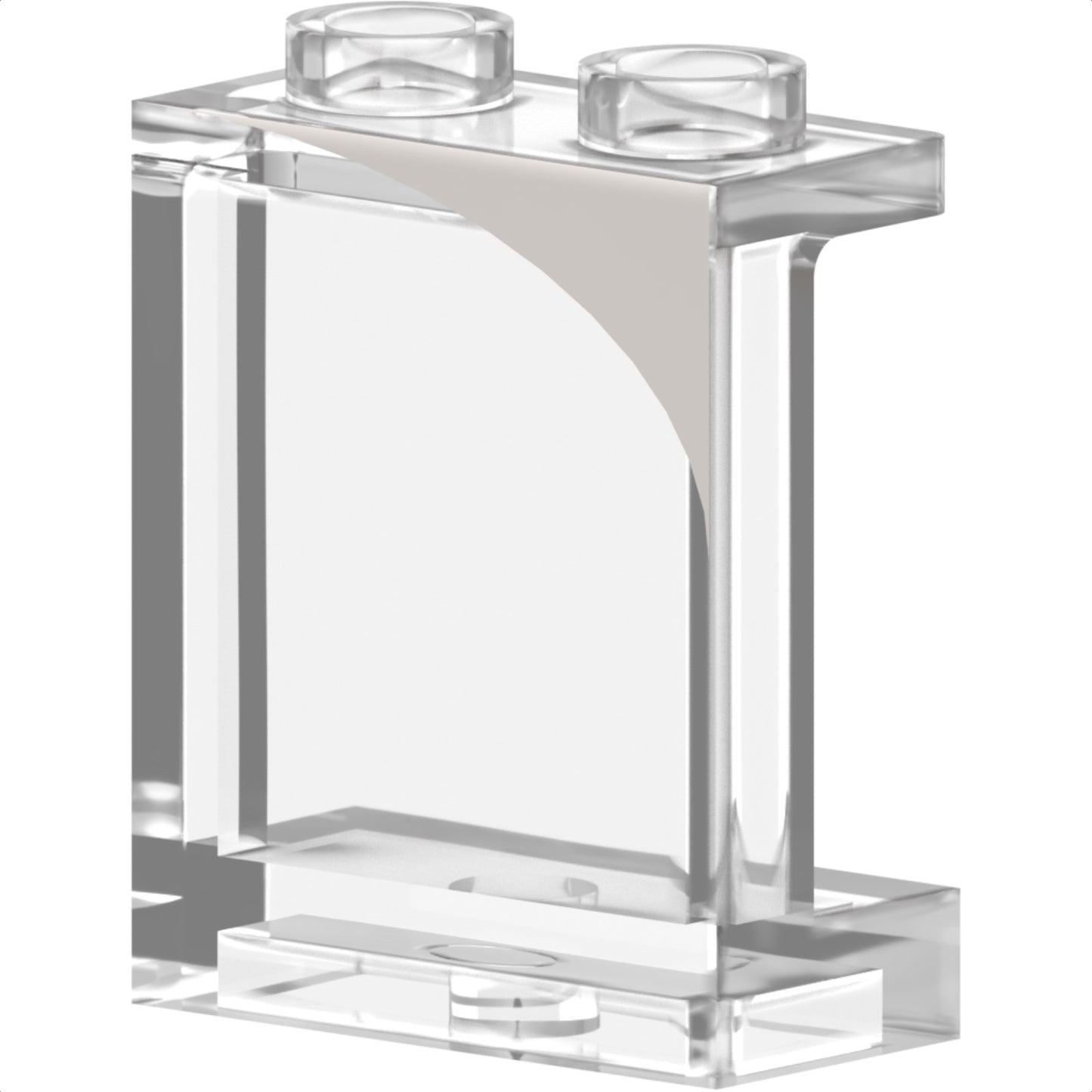 Part 87552pb070L - Panel 1 x 2 x 2 with Side Supports - Hollow Studs with White Curved Corner Pattern Model Left Side