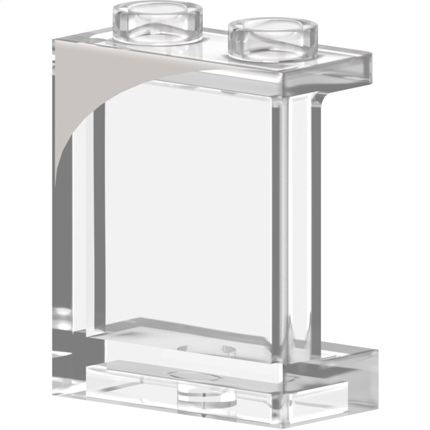 Part 87552pb070R - Panel 1 x 2 x 2 with Side Supports - Hollow Studs with White Curved Corner Pattern Model Right Side