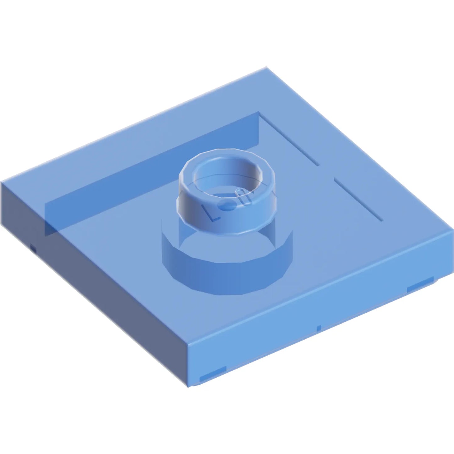 Part 87580 - Plate, Modified 2 x 2 with Groove and 1 Stud in Center (Jumper)