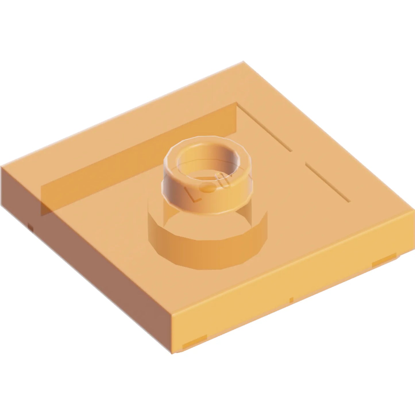 Part 87580 - Plate, Modified 2 x 2 with Groove and 1 Stud in Center (Jumper)