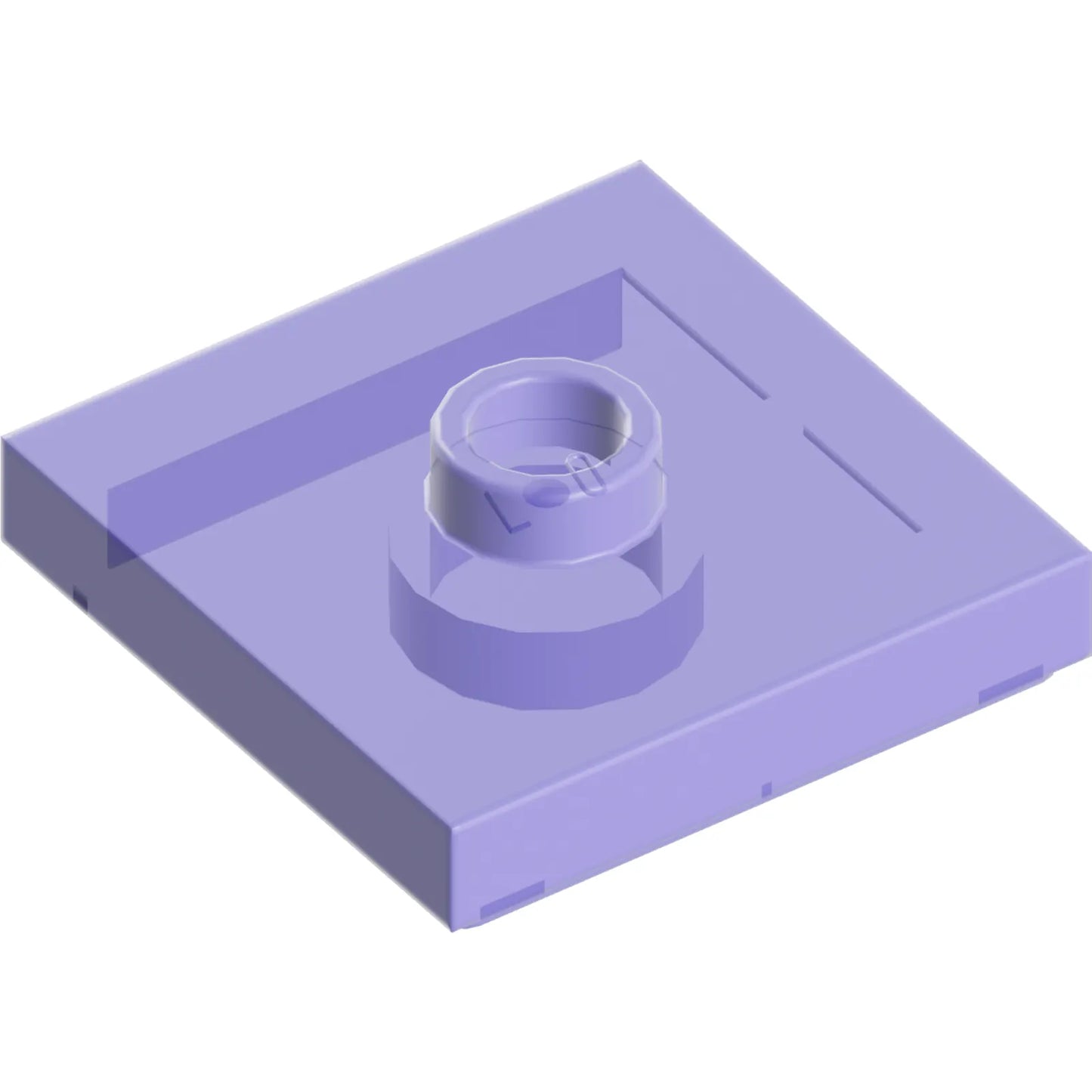 Part 87580 - Plate, Modified 2 x 2 with Groove and 1 Stud in Center (Jumper)
