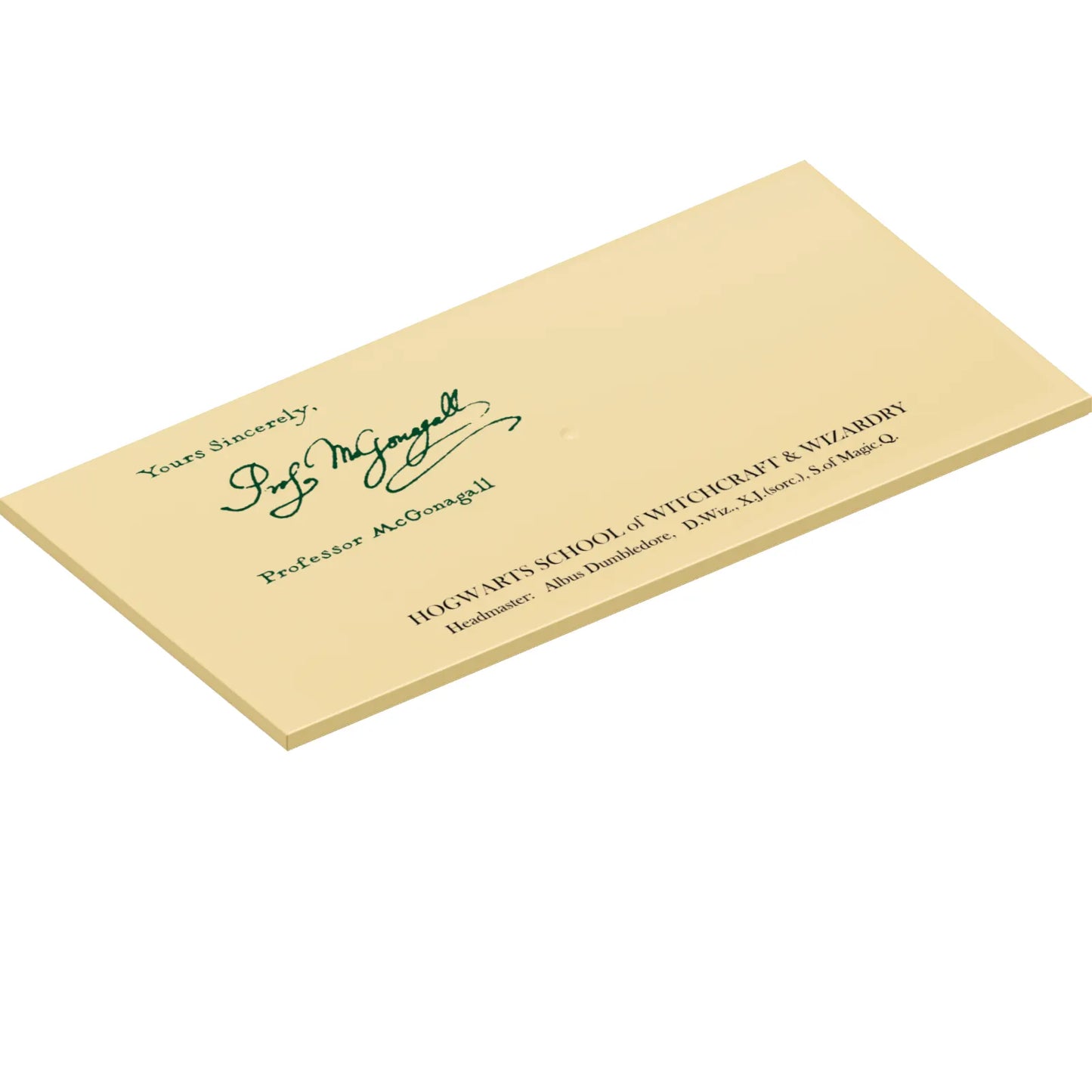 Part 90498pb29 - Tile 8 x 16 with Bottom Tubes, Textured Surface with 'Yours Sincerely, Professor McGonagall' Signature and Hogwarts School Details Pattern