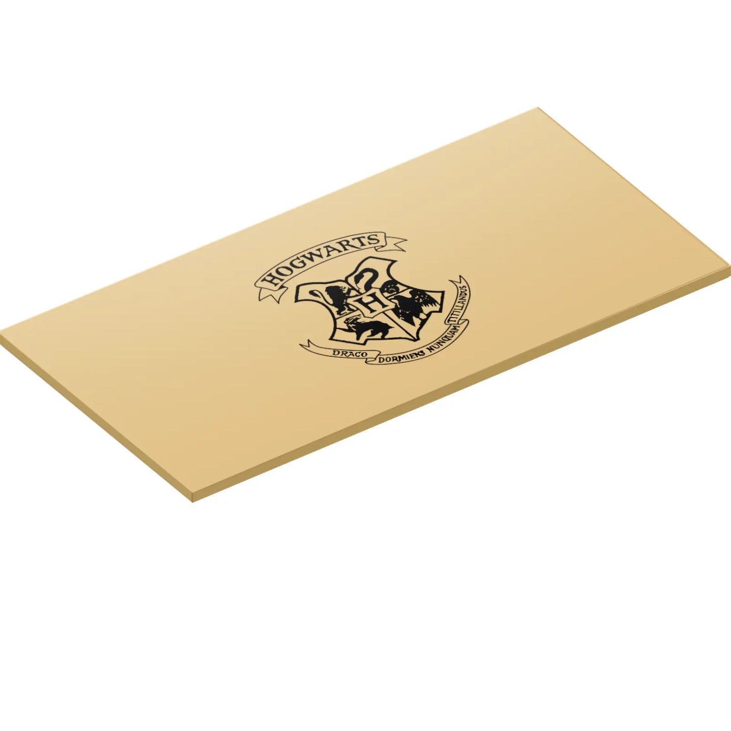 Part 90498pb27a - Tile 8 x 16 with Bottom Tubes, Textured Surface with Hogwarts Crest Pattern (First Version with Error 'TITILLANDOS')