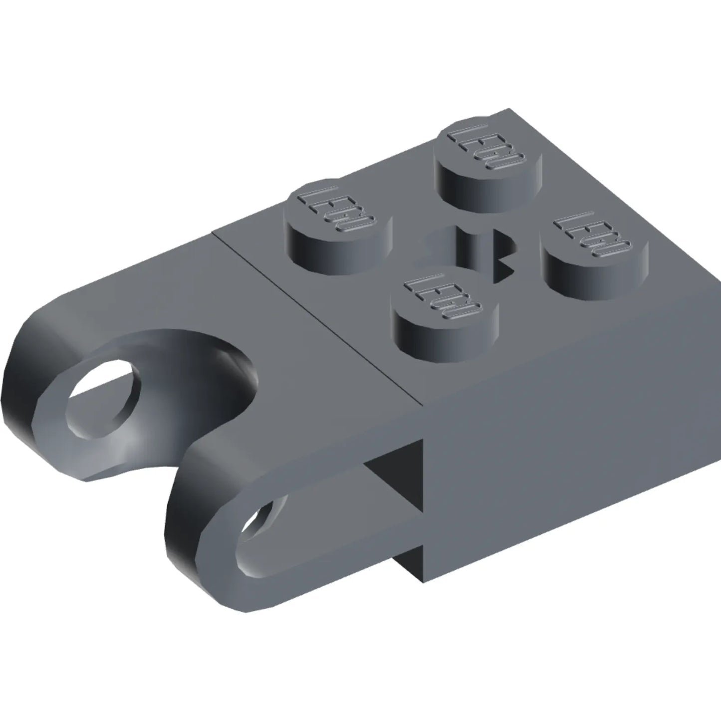 Part 92013 - Technic, Brick Modified 2 x 2 with Ball Socket and Axle Hole - Straight Forks with Round Ends and Open Sides