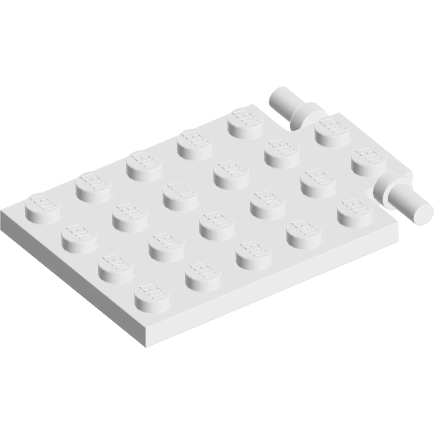 Part 92099 - Plate, Modified 4 x 6 with Trap Door Hinge (Long Pins)