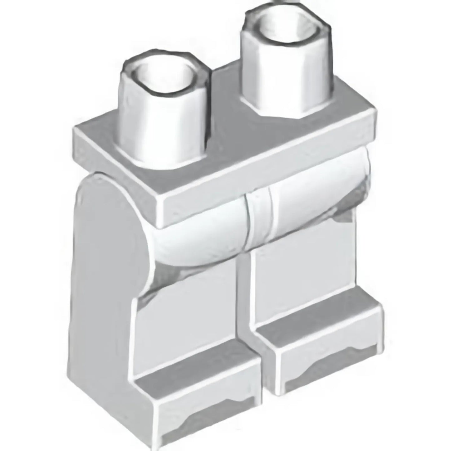 Part 970c00pb1482 - Hips and Legs with Light Bluish Gray Half Circles, Curved Line and Toes Pattern