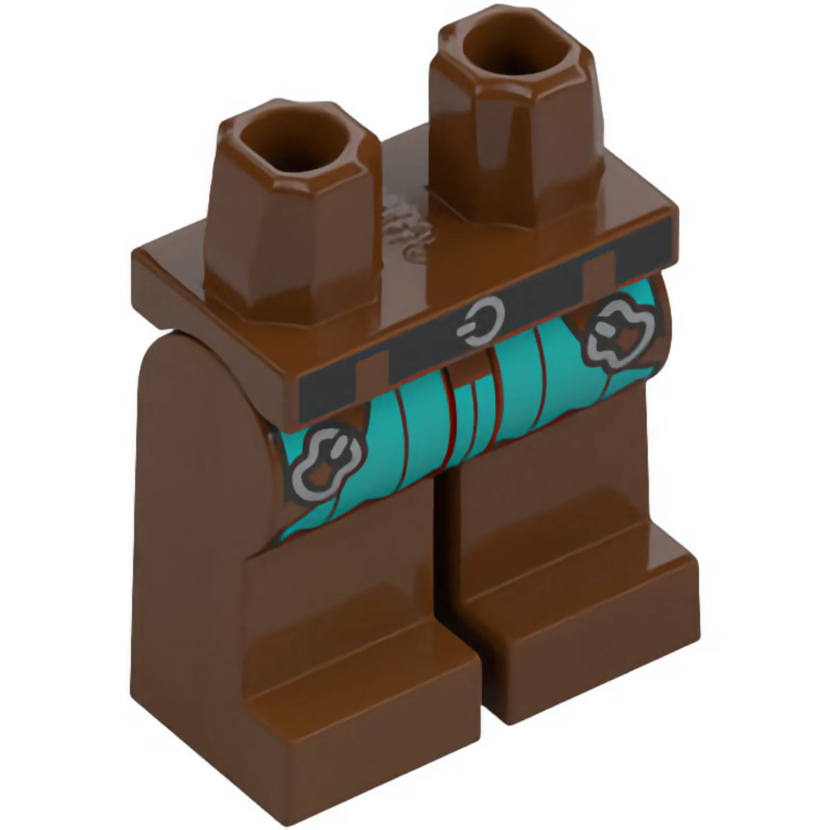Part 970c00pb1761 - Hips and Legs with Black Belt with Silver Buckle, Dark Turquoise Surcoat, Straps with Buckles Pattern