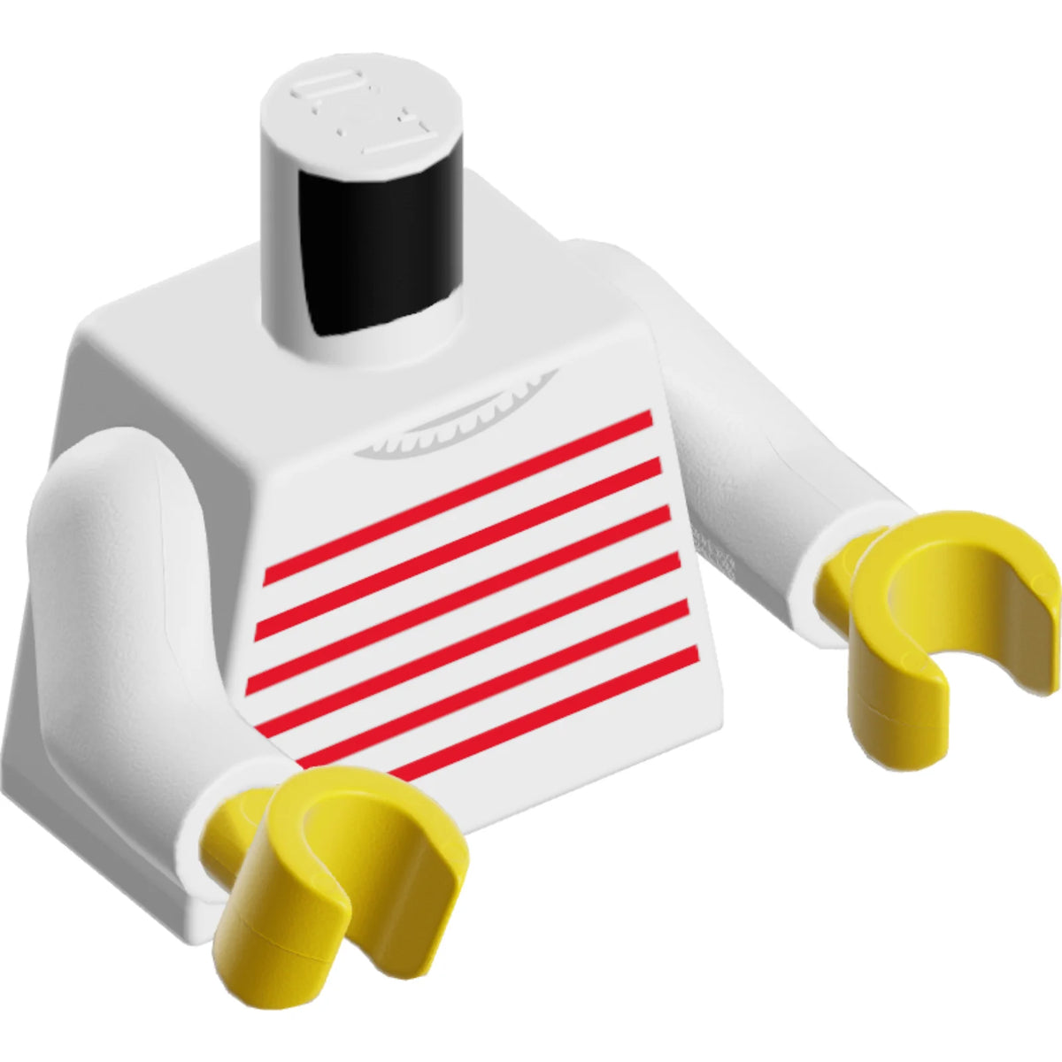 Part 973pb3541c01 - Torso Sweater with Red Horizontal Stripes Pattern / White Arms / Yellow Hands
