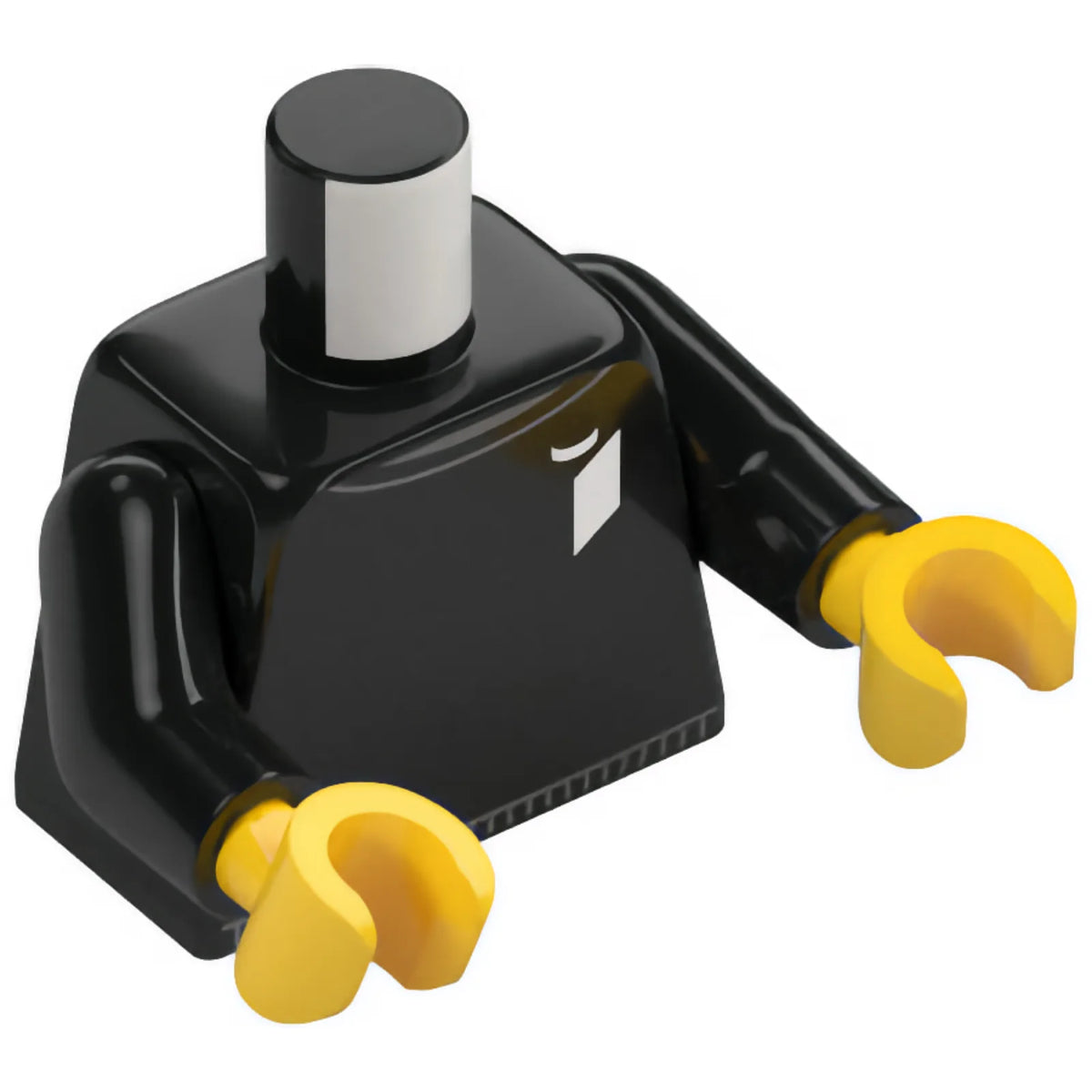 Part 973pb6137c01 - Torso Sweater with Dark Bluish Gray Trim and White LEGO Ideas Logo Pattern / Black Arms / Yellow Hands