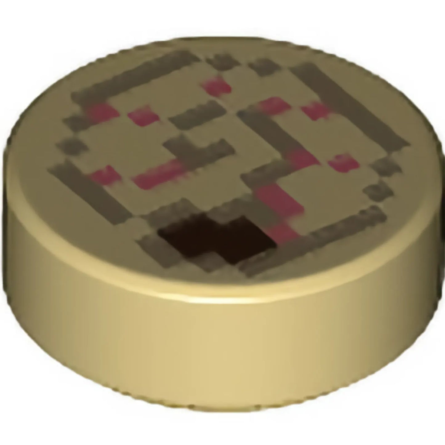 Part 98138pb176 - Tile, Round 1 x 1 with Pixelated Minecraft Coral and Dark Tan Nautilus Shell Pattern