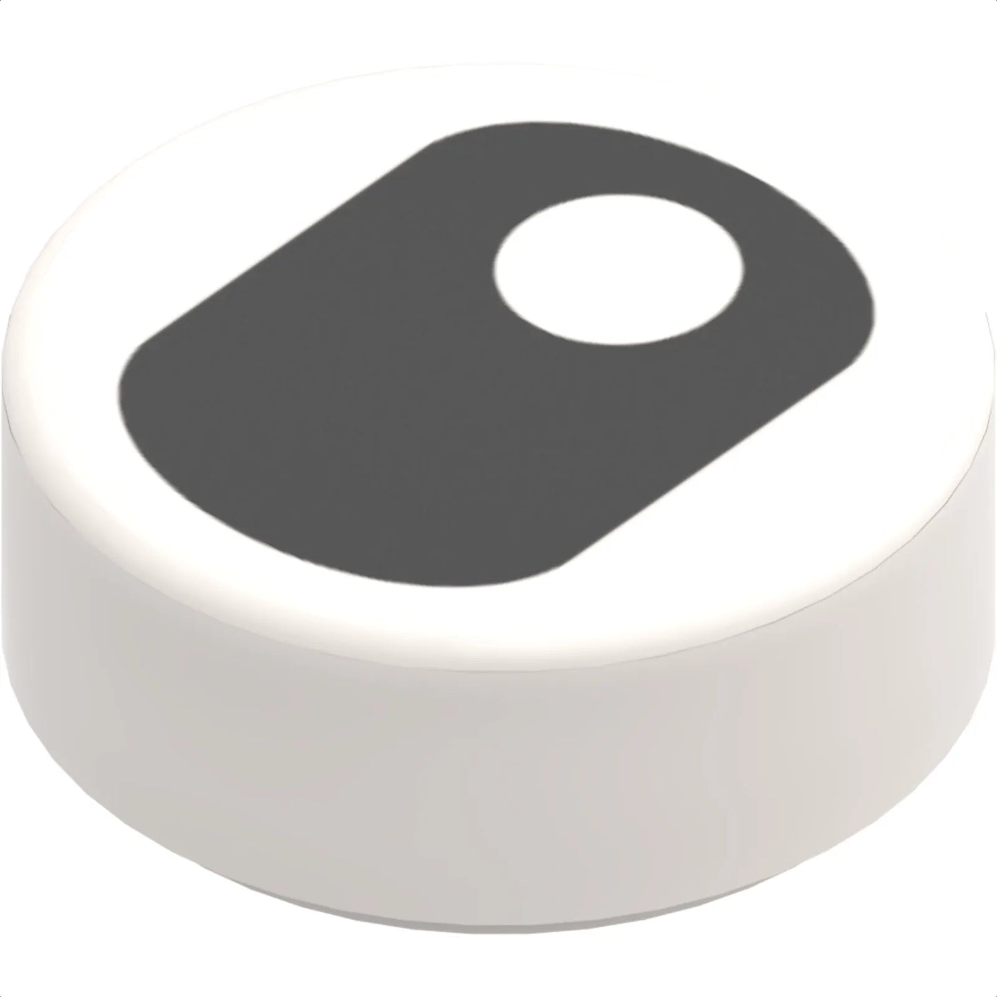 Part 98138pb204 - Tile, Round 1 x 1 with Black Eye Squinting with Pupil Vertically Centered Pattern