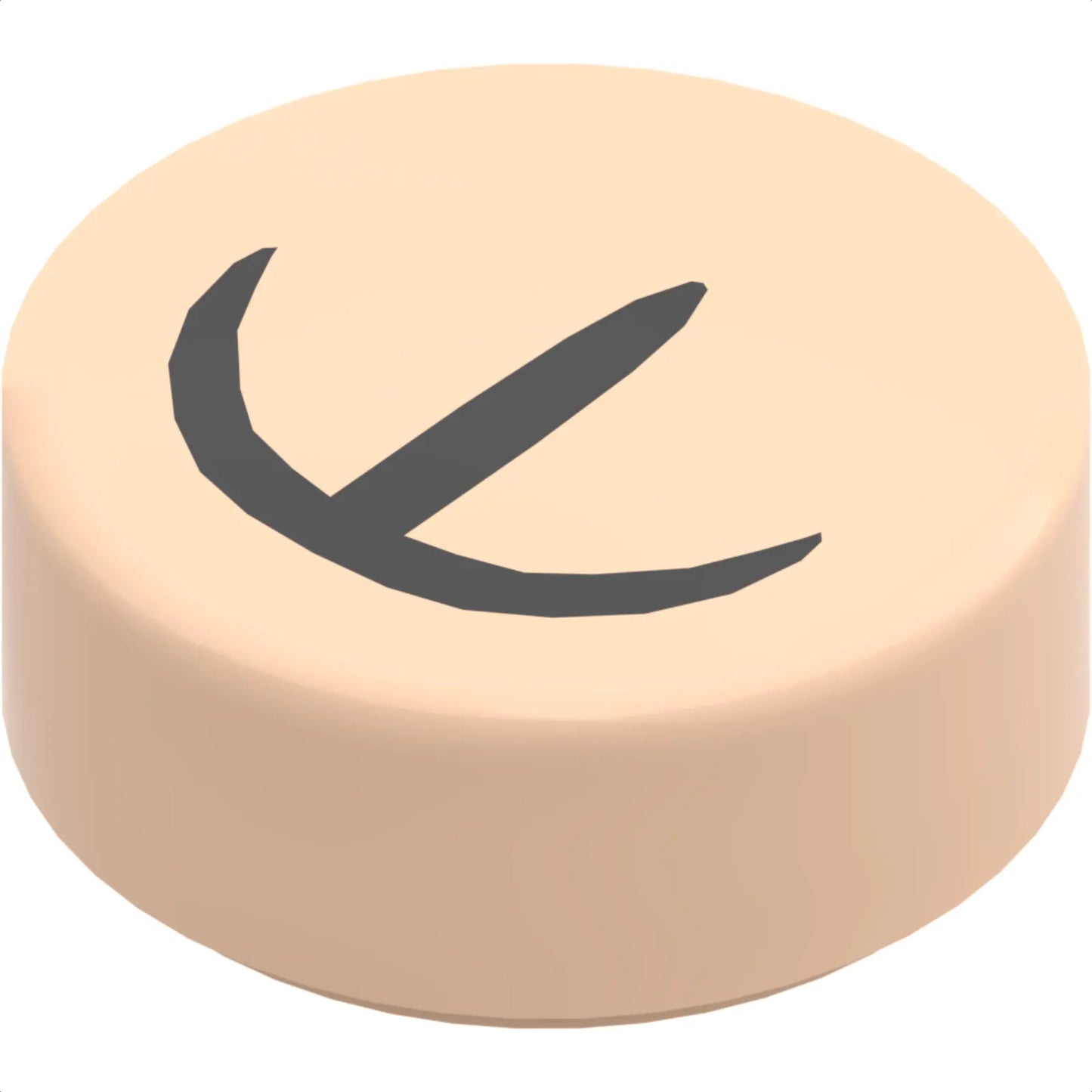 Part 98138pb309 - Tile, Round 1 x 1 with Black Curved and Straight Lines Pattern (HP Extendable Ear)