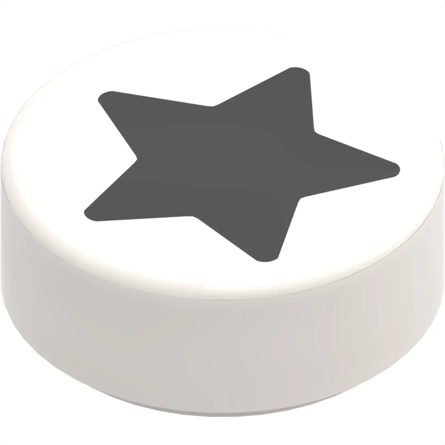 Part 98138pb363 - Tile, Round 1 x 1 with Black Star Pattern