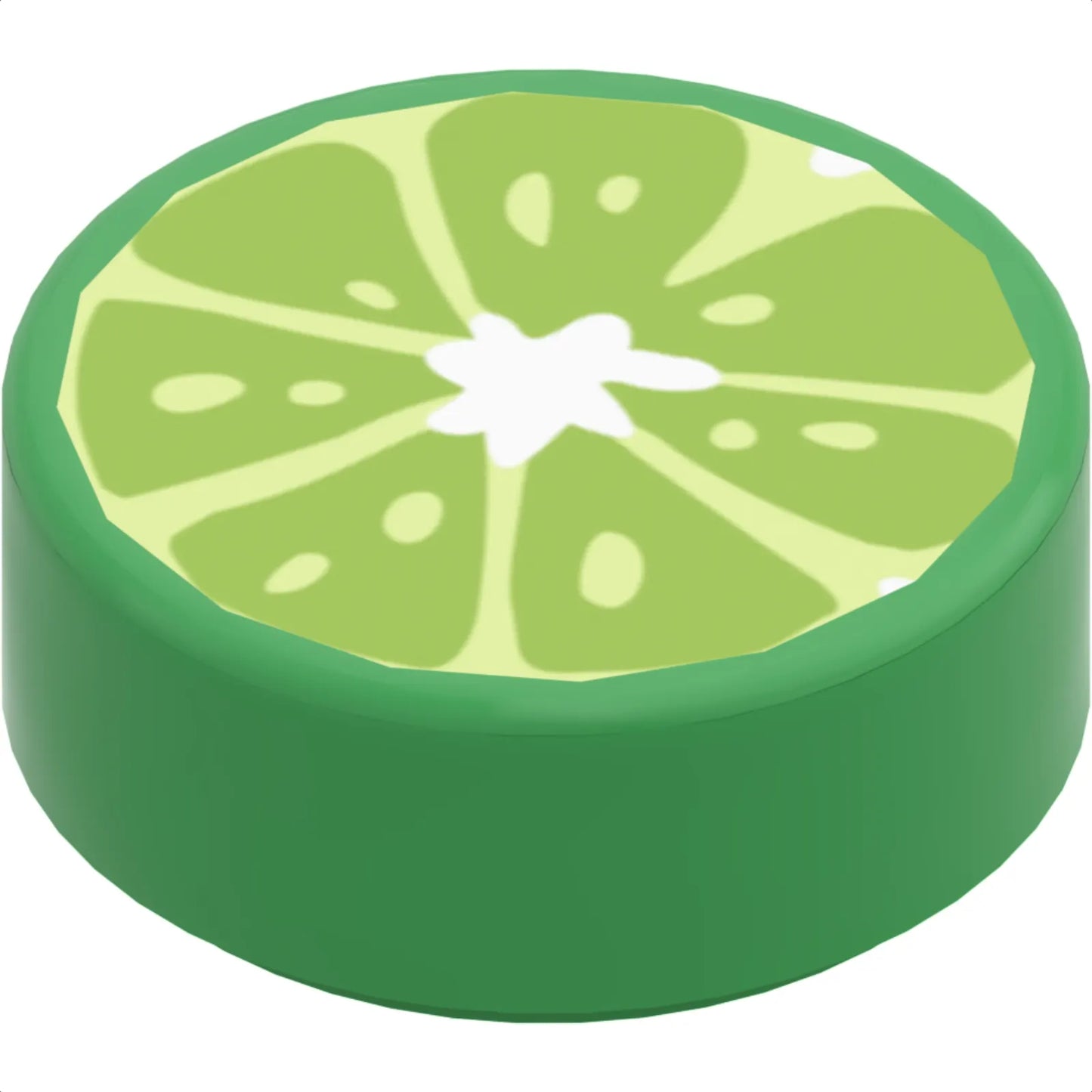 Part 98138pb371 - Tile, Round 1 x 1 with Lime Fruit Slice Pattern