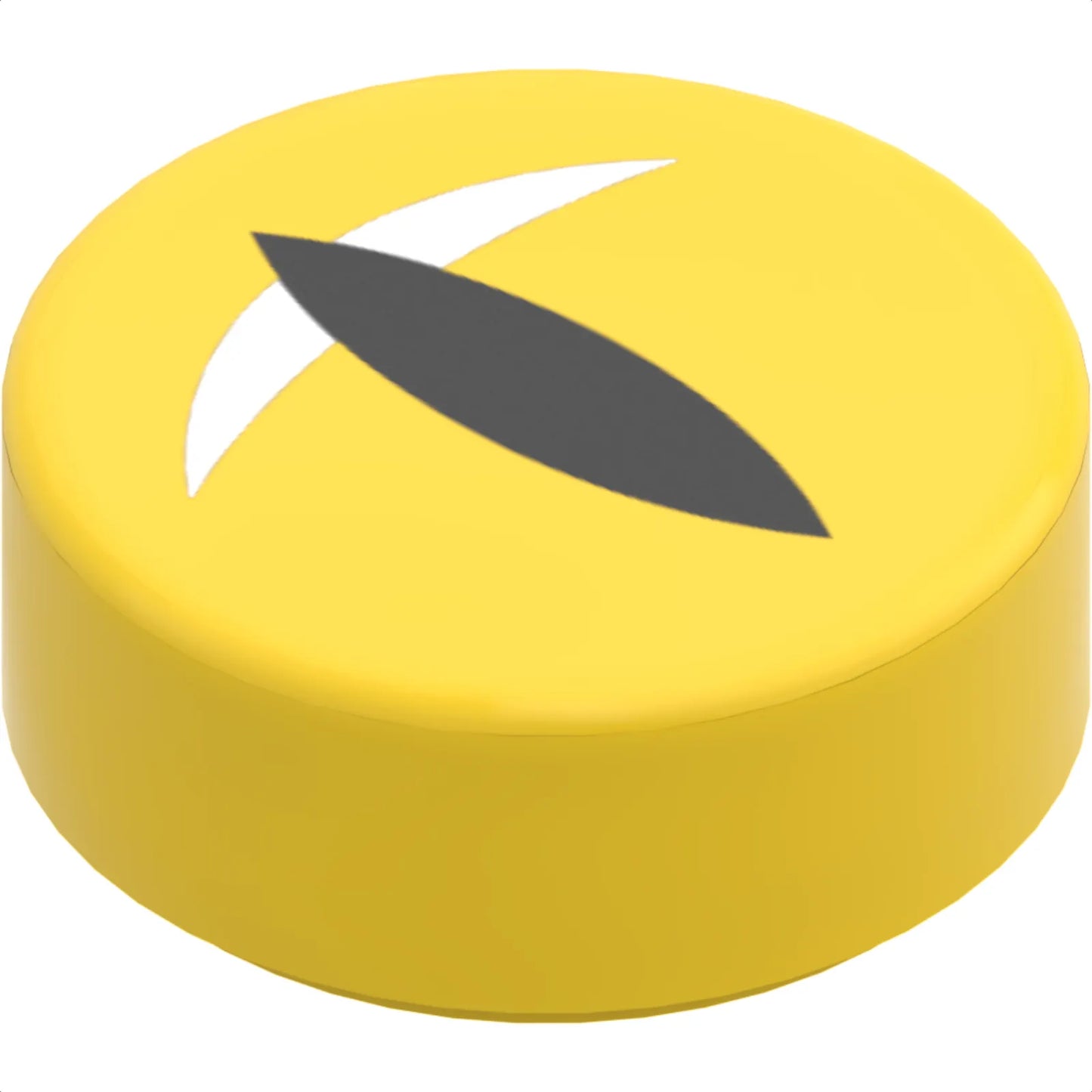 Part 98138pb385 - Tile, Round 1 x 1 with Eye, Black Slit Pupil and White Crescent Glint Pattern