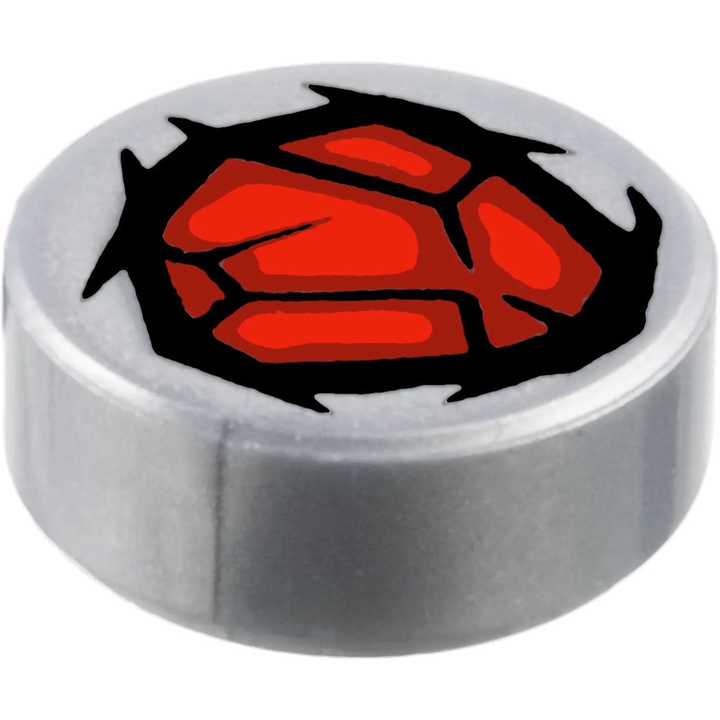 Part 98138pb391 - Tile, Round 1 x 1 with Red, Dark Red and Black Bloodstone Pattern