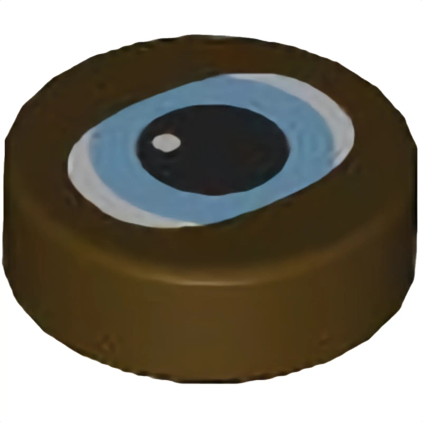 Part 98138pb394 - Tile, Round 1 x 1 with White and Bright Light Blue Chewbacca Eye with Black Pupil Pattern