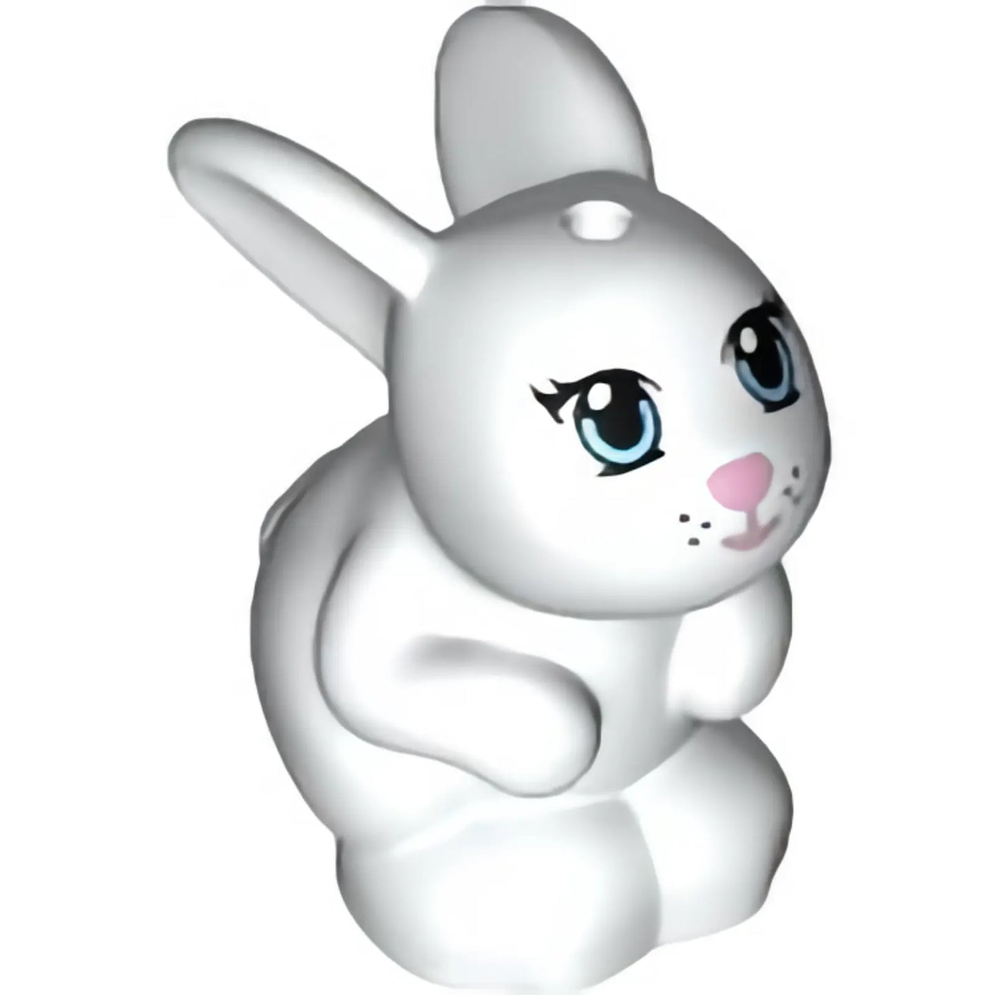 Part 98387pb01 - Bunny / Rabbit, Friends, Sitting with Bright Light Blue Eyes, Bright Pink Nose and Mouth and Black Whisker Dots Pattern (Daisy)