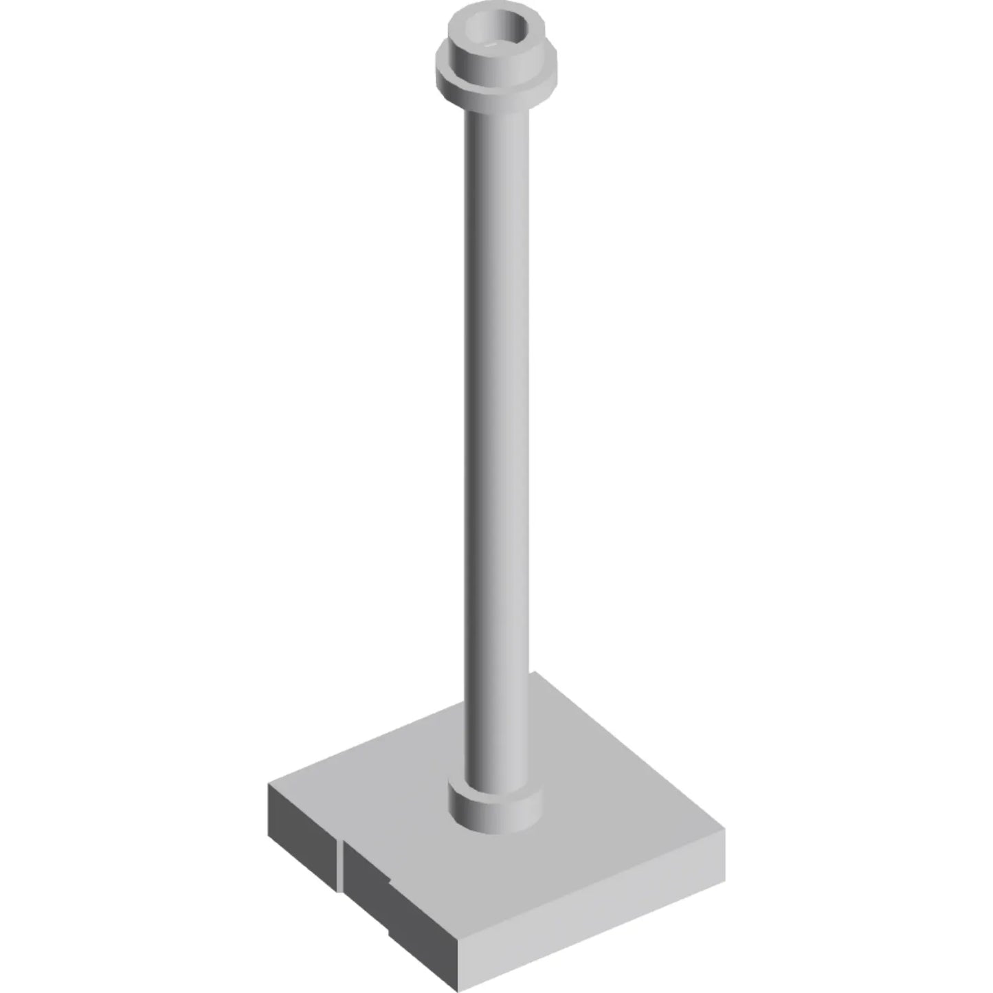 Part 98549 - Support 2 x 2 x 5 Bar on Tile Base with Hollow Stud and Stop Ring