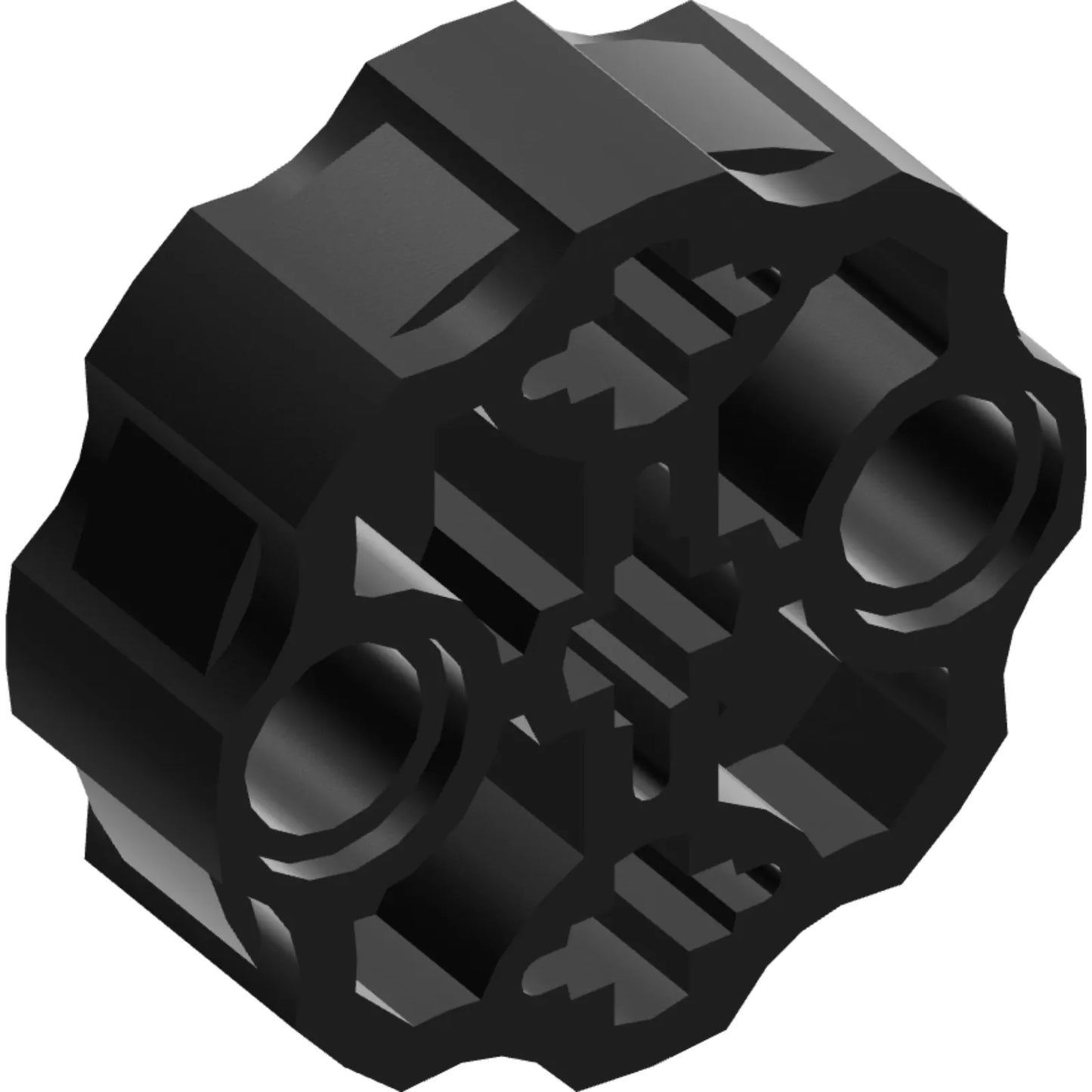 Part 98585 - Technic, Axle Connector Block Round with 2 Pin Holes and 3 Axle Holes (Hero Factory Weapon Barrel)