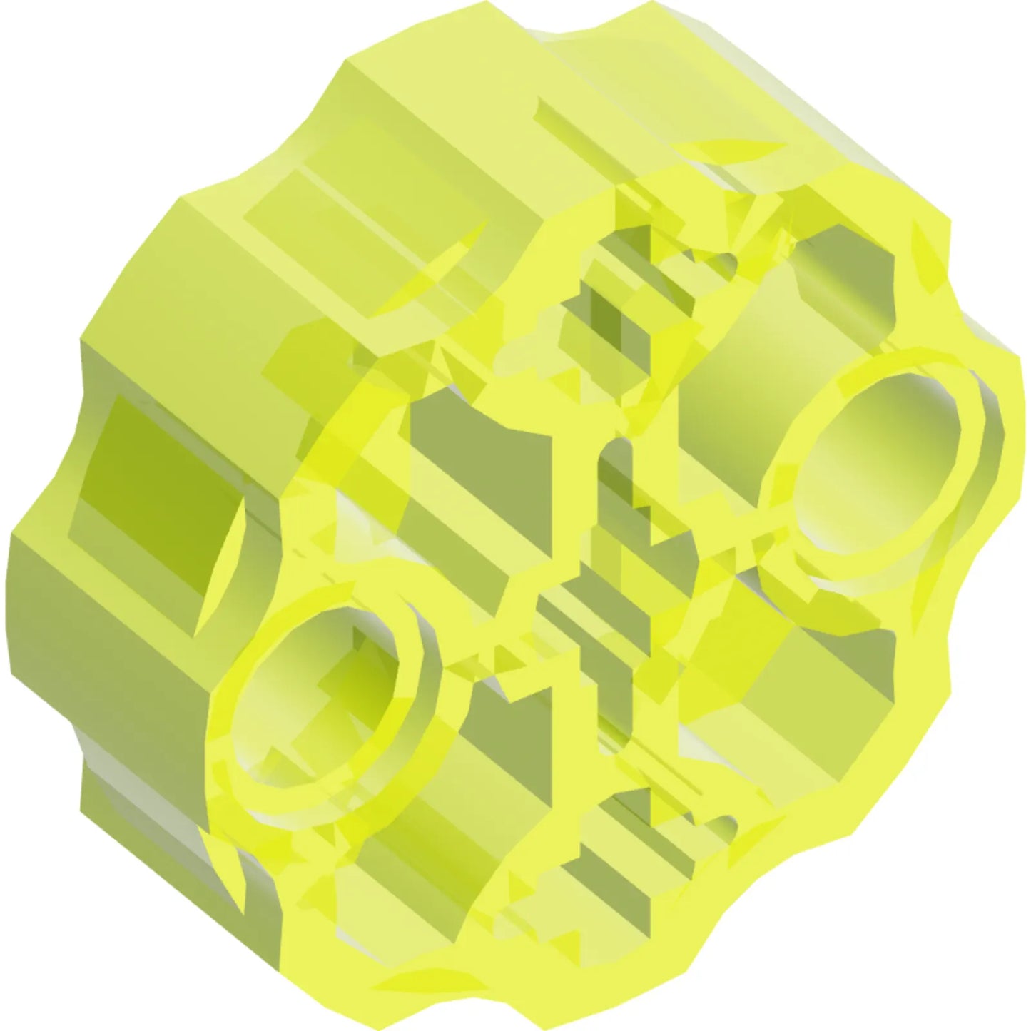 Part 98585 - Technic, Axle Connector Block Round with 2 Pin Holes and 3 Axle Holes (Hero Factory Weapon Barrel)