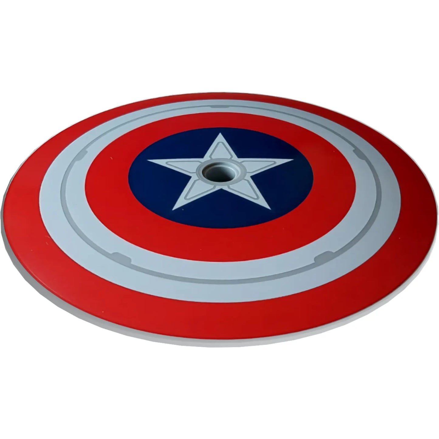 Part 98606pb004 - Dish 9 x 9 Inverted (Radar) with Red and White Concentric Rings, Star in Dark Blue Circle Pattern (Captain America Shield)