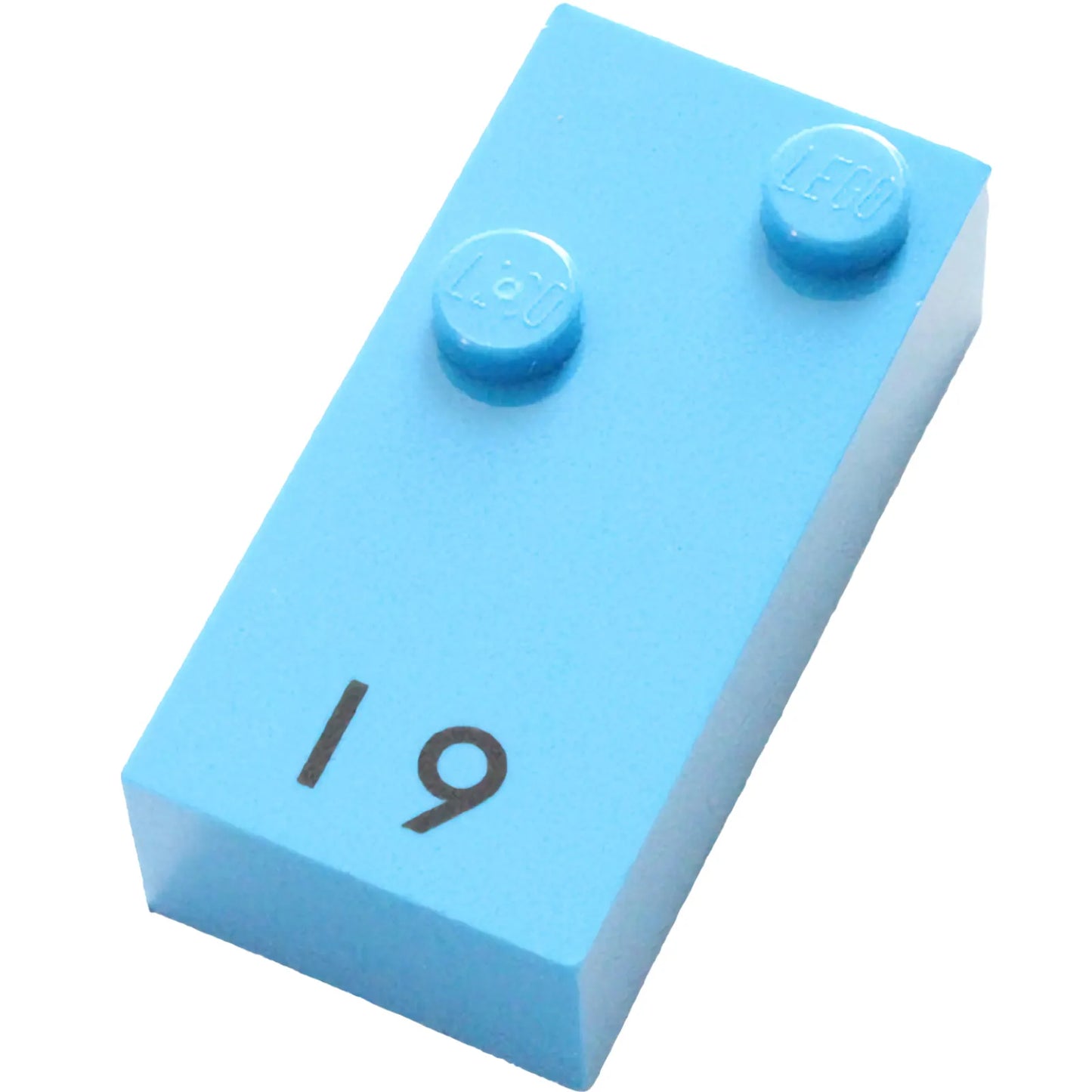 Part 60223pb01 - Brick, Braille 2 x 4 with 2 Studs with Black Capital Letter I / Number 9 Pattern (dots-24 ⠊) (English)
