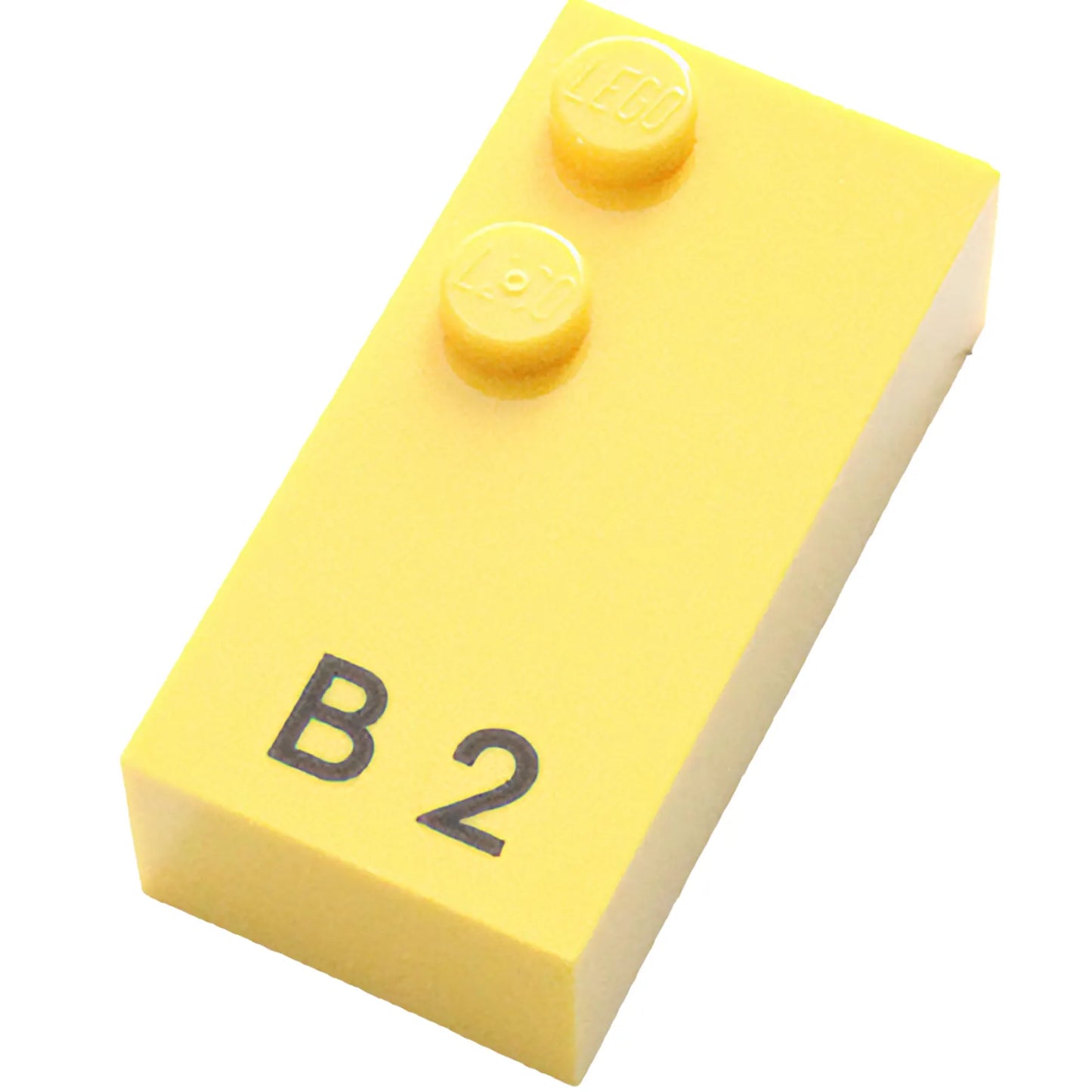 Teil 60190pb01 – Stein, Braille 2 x 4 mit 2 Noppen mit schwarzem Großbuchstaben B / Nummer 2-Muster (Punkte-12 ⠃) (Englisch)
