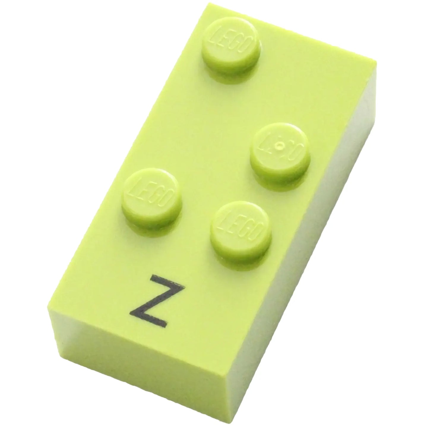 Part 60244pb01 - Brick, Braille 2 x 4 with 4 Studs with Black Capital Letter Z Pattern (dots-1356 ⠵)