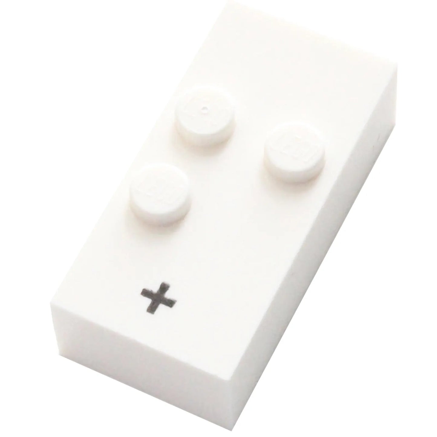 Part 60235pb01 - Brick, Braille 2 x 4 with 3 Studs with Black Plus Sign (+) Pattern (dots-235 ⠖)