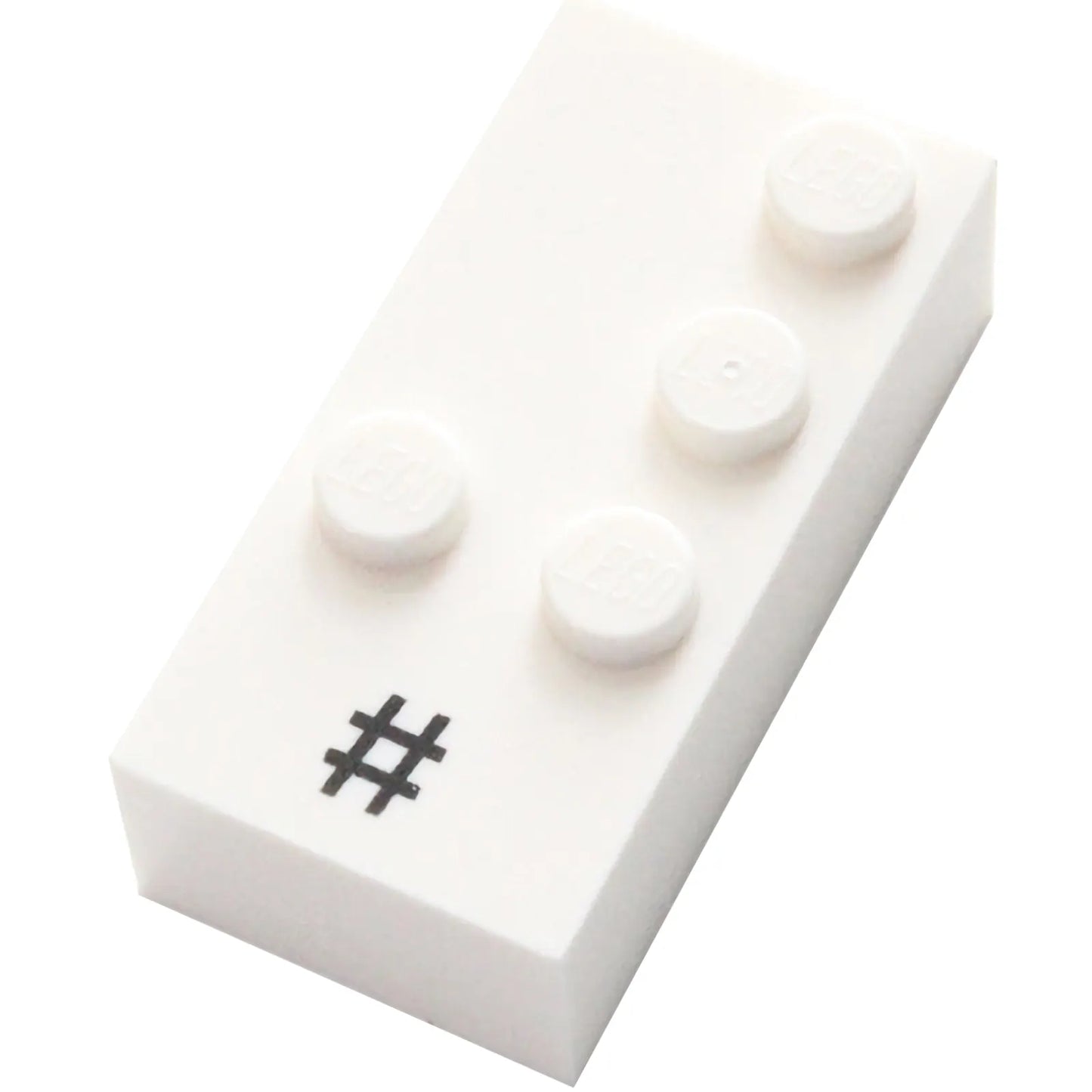 Part 60295pb01 - Brick, Braille 2 x 4 with 4 Studs with Black Number Sign / Hash / Pound Sign Pattern (dots-3456 ⠼) (English)