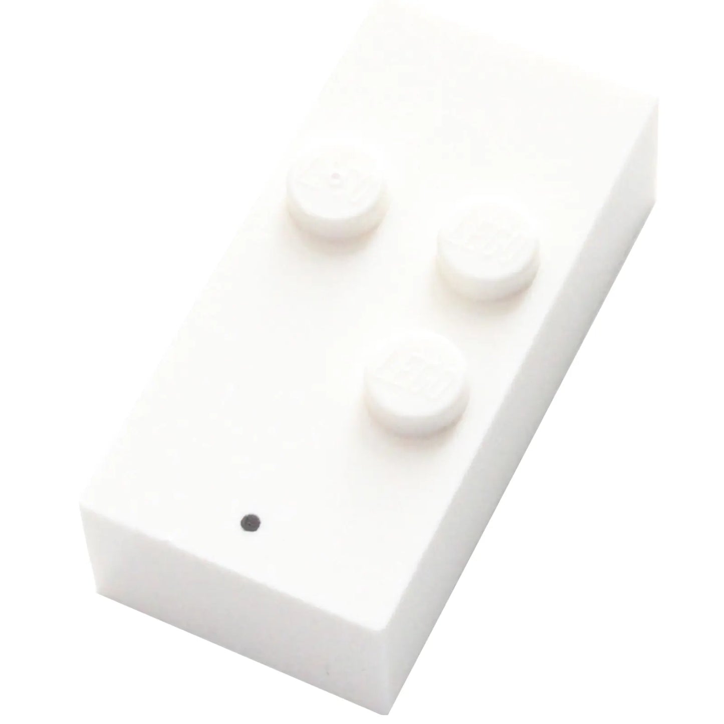 Part 65550pb01 - Brick, Braille 2 x 4 with 3 Studs with Black Period (.) Pattern (dots-256 ⠲)