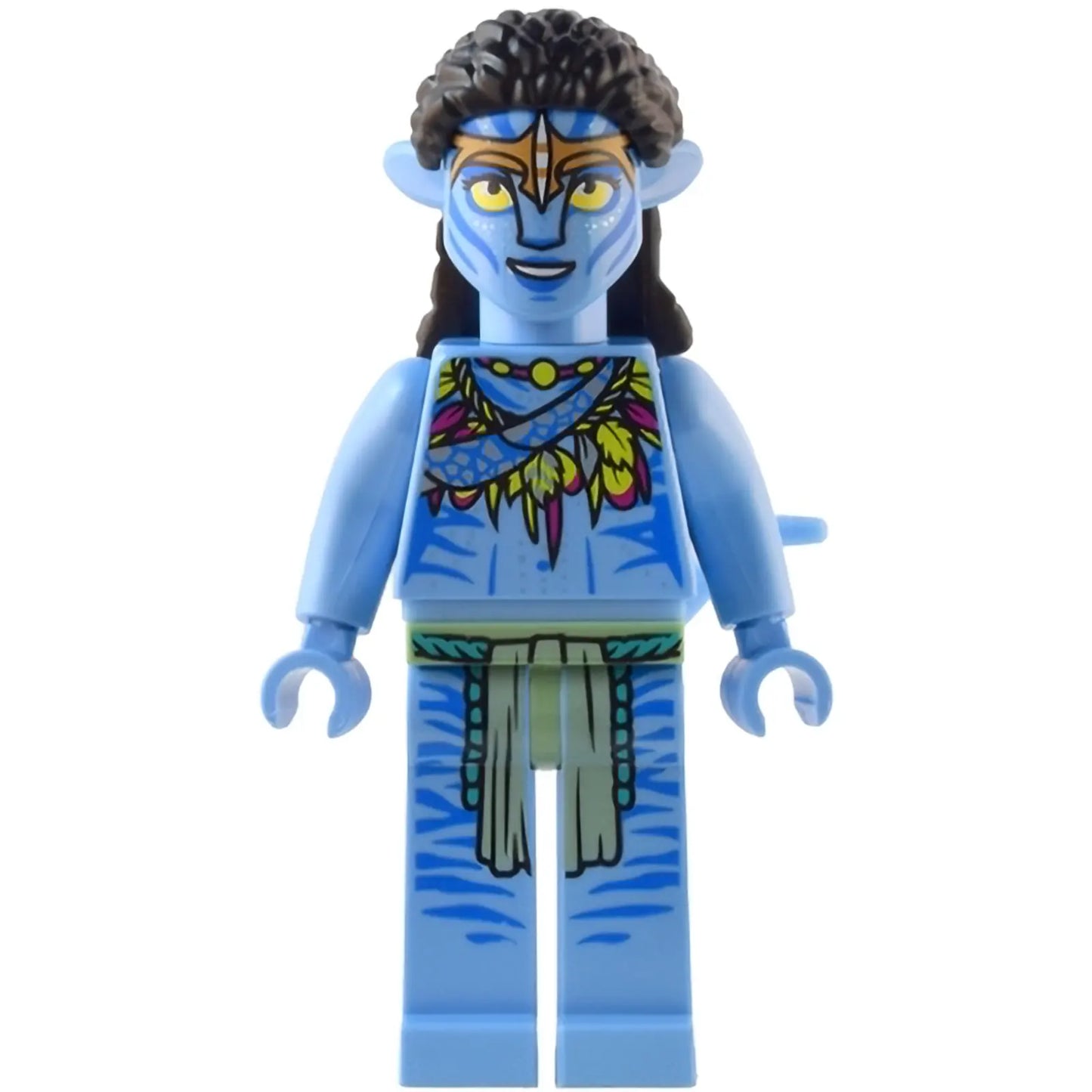 Minifig avt012 - Neytiri - Lime and Magenta Feather Necklace, Headband, Open Mouth Smile