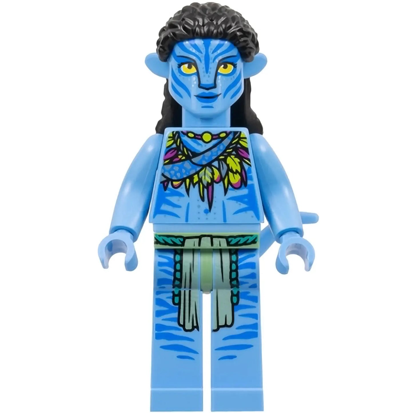 Minifig avt004 - Neytiri - Lime and Magenta Feather Necklace, Closed Mouth Smile