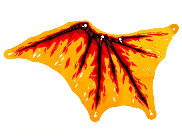 Part bb1183 - Cloth Wing Dragon Left, Black Bones, Red and Dark Red Flames Pattern