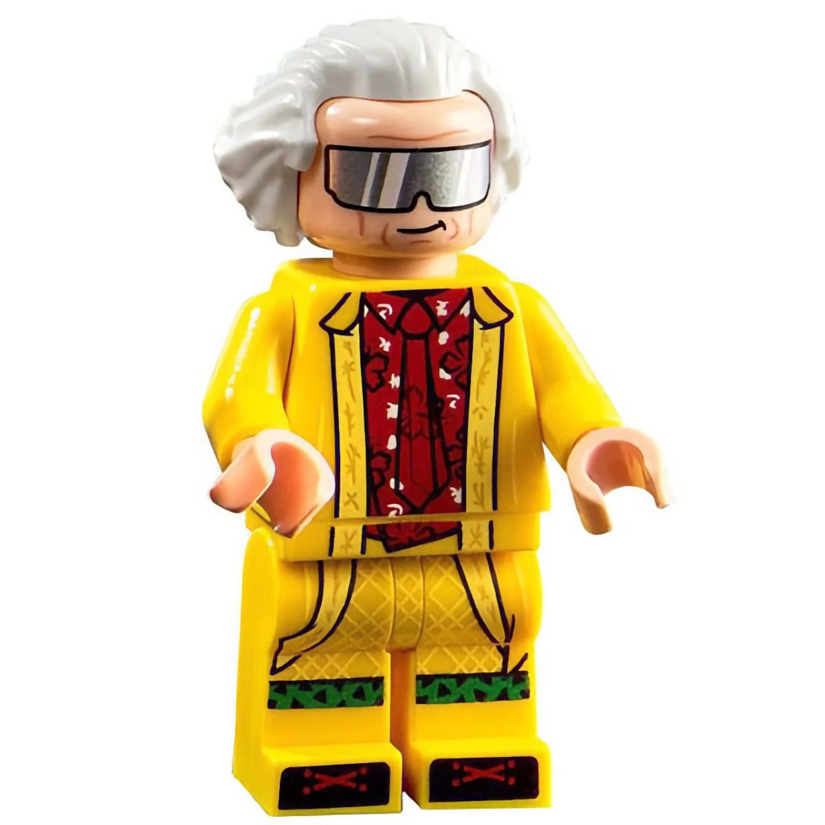 Minifig btf002 - Doc Brown - Long Hair, Yellow Coat