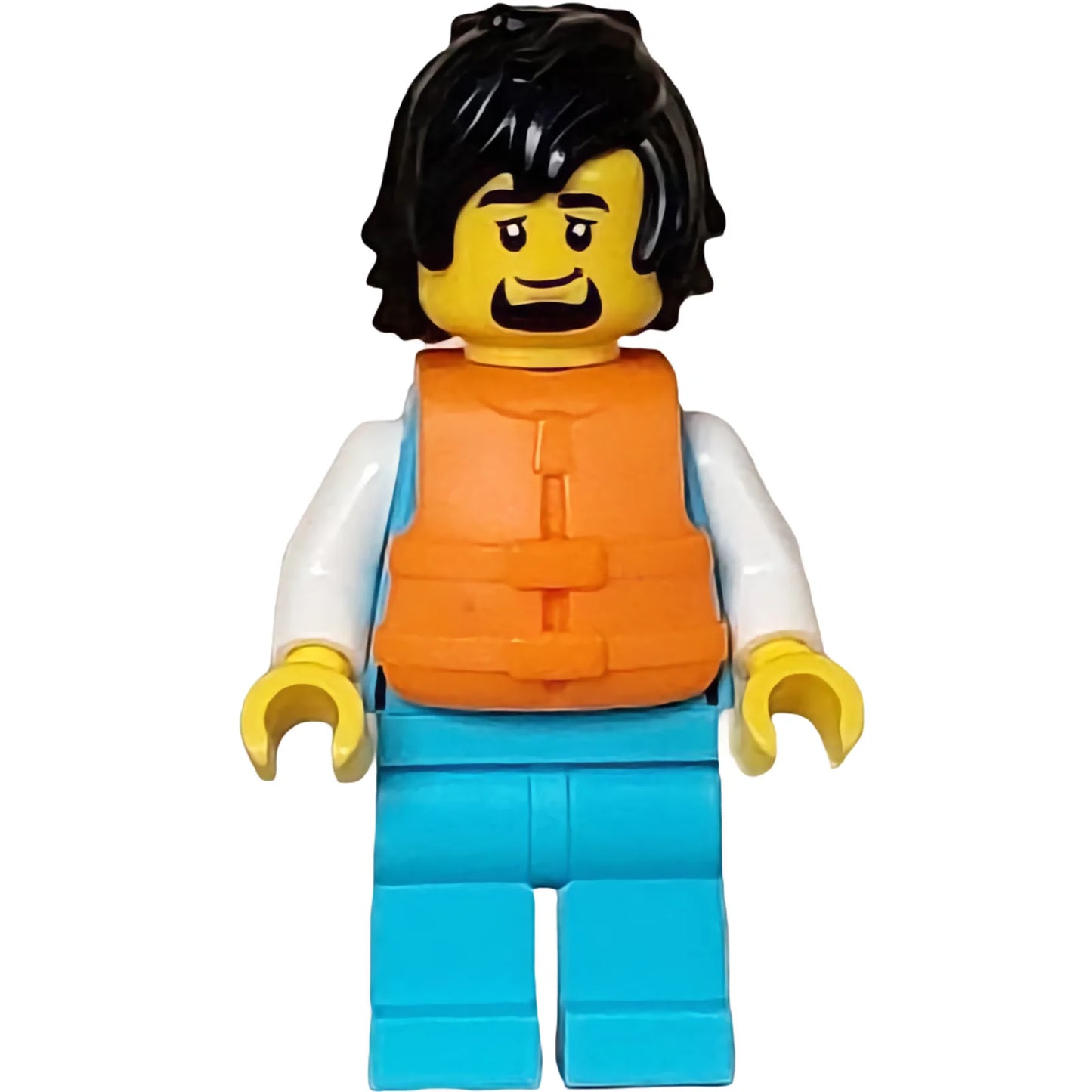 Minifig cty1608 - Arctic Explorer - Male, Stethoscope, Medium Azure Legs, Black Hair, Orange Life Jacket