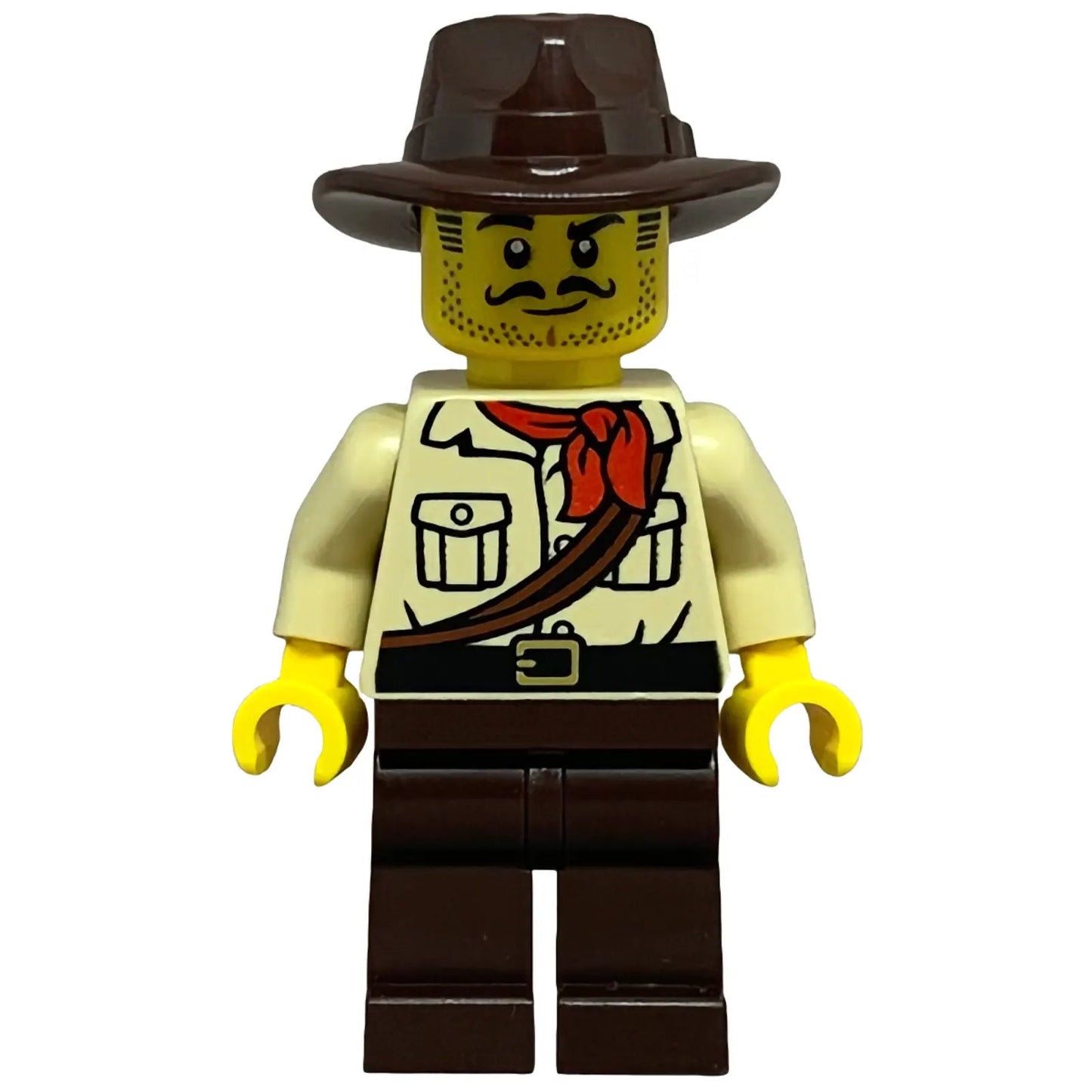 Minifig cty1765 - City Jungle Explorer - Tan Shirt, Dark Brown Legs and Fedora