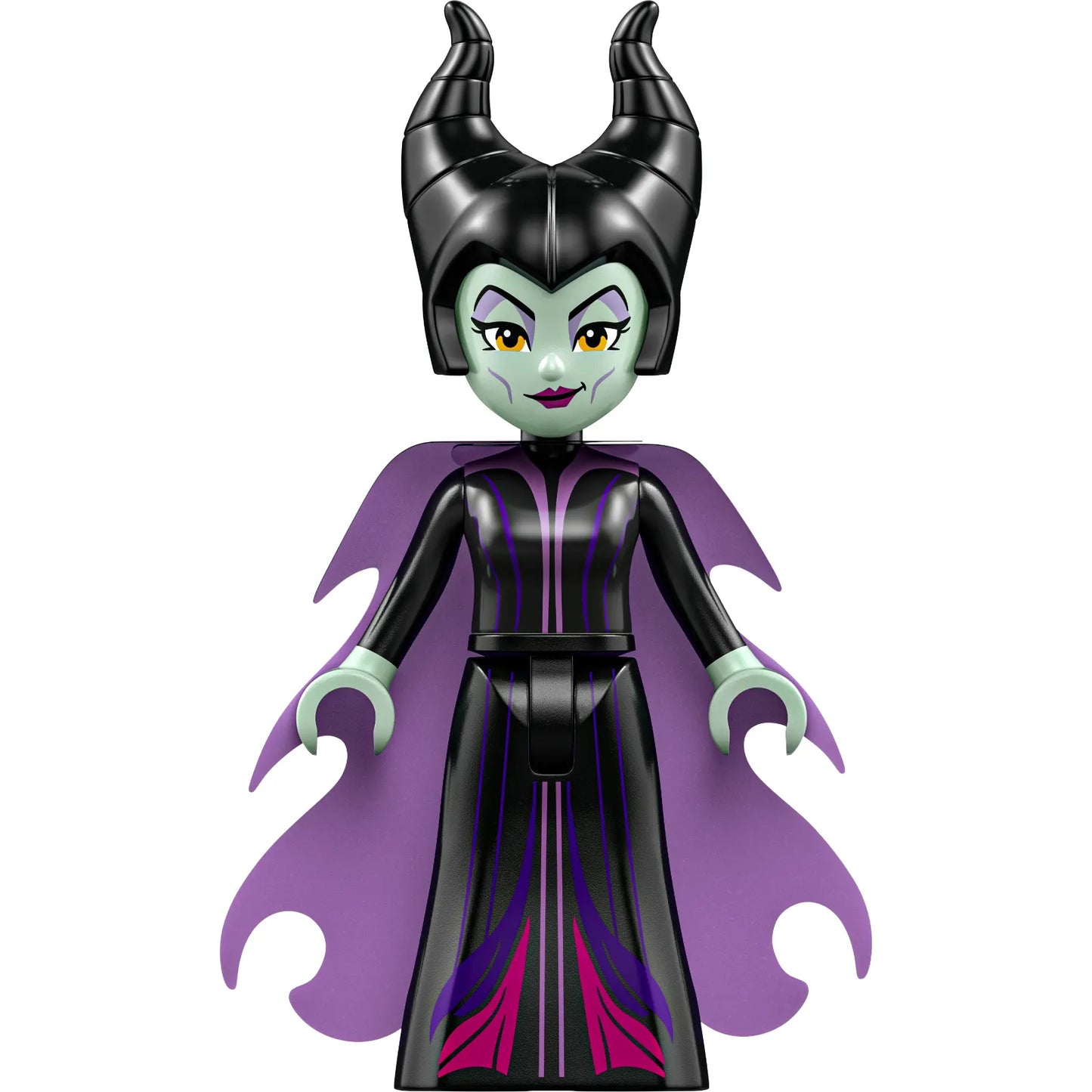 Minifig dis181 - Maleficent - Mini Doll, Lavender Eye Shadow, Magenta Lips, Medium Lavender Cape
