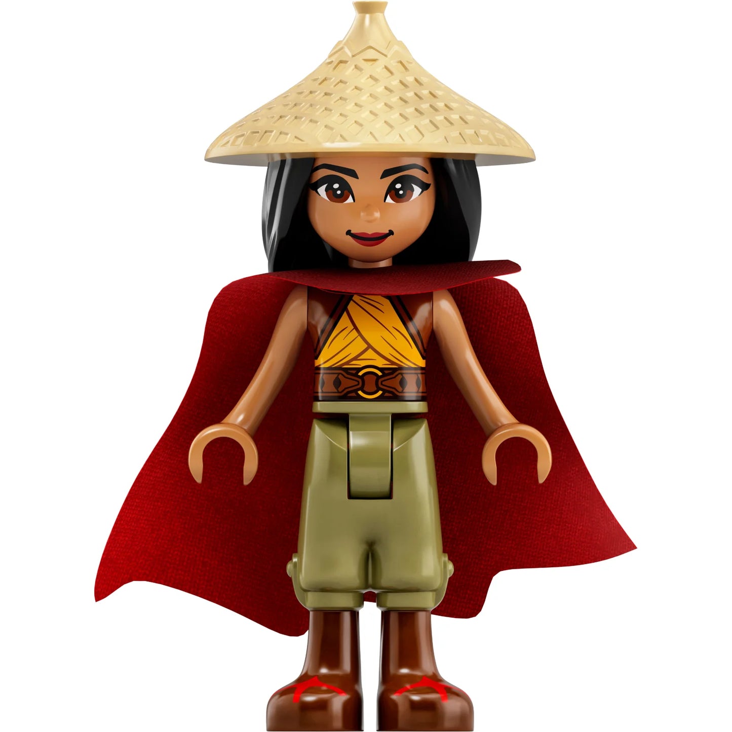 Minifigur dp116 - Raya - Hellbrauner konischer Hut, roter Umhang